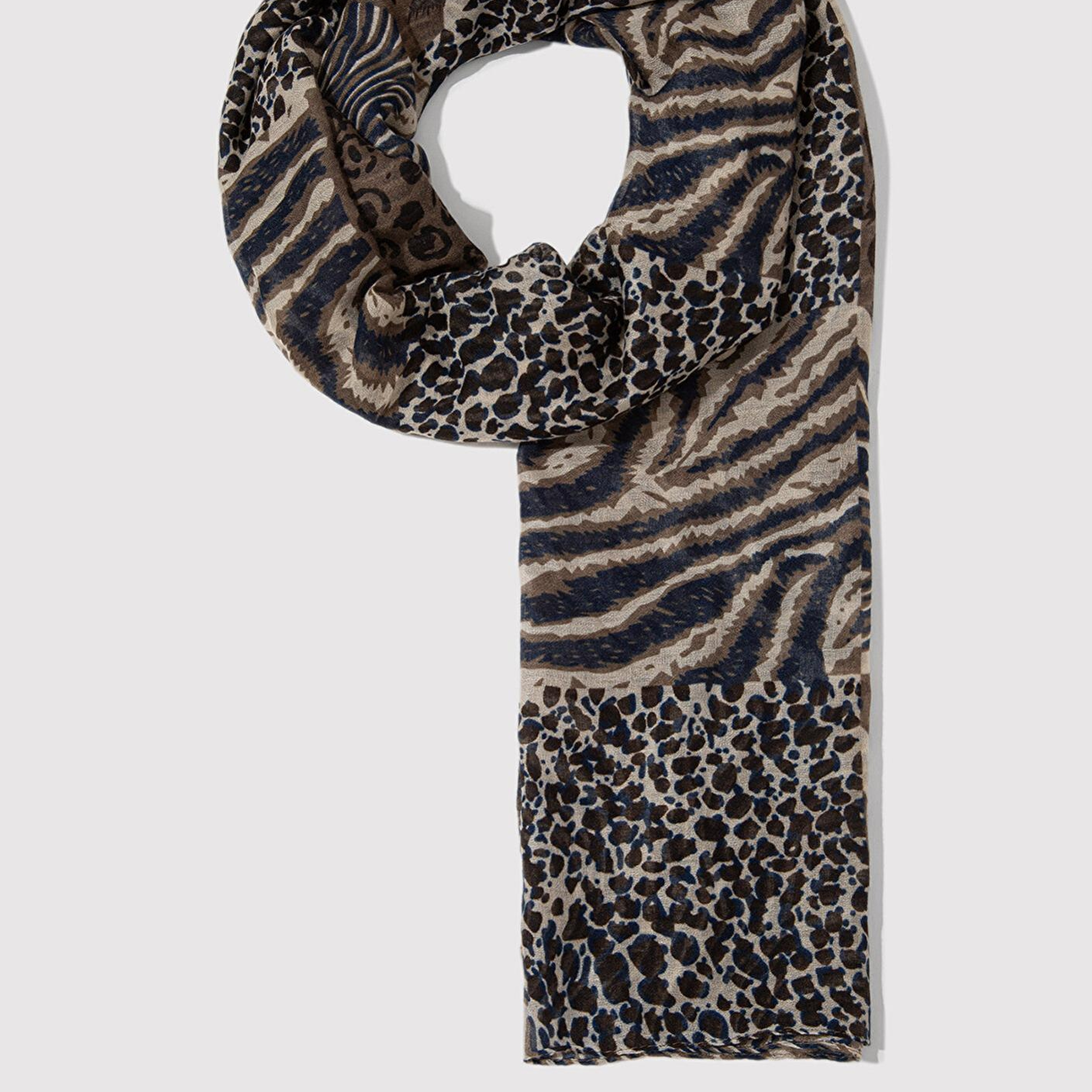 Mavi Leopar Desenli Şal 1913490-900