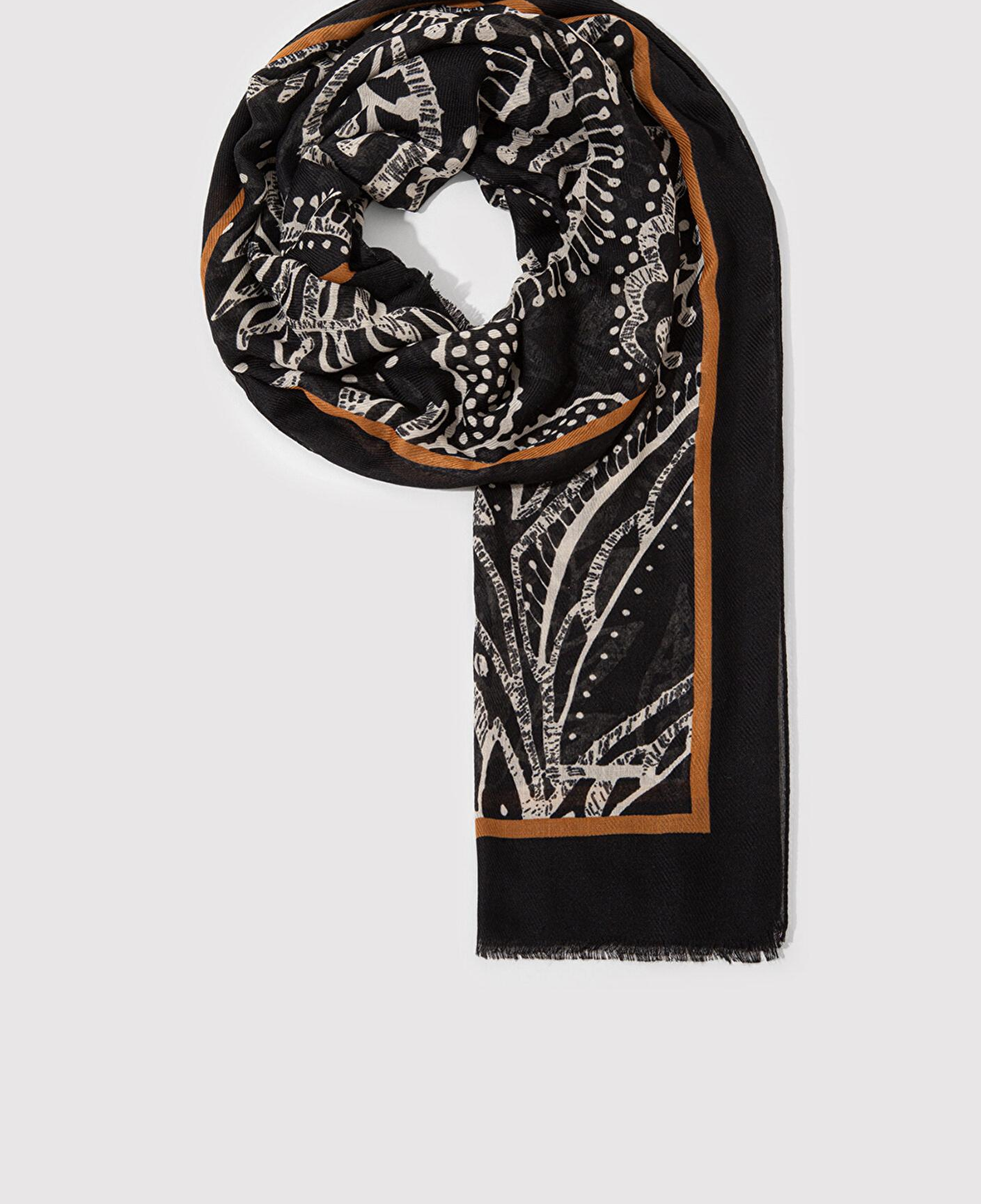 Mavi Desenli Siyah Şal 1913491-900