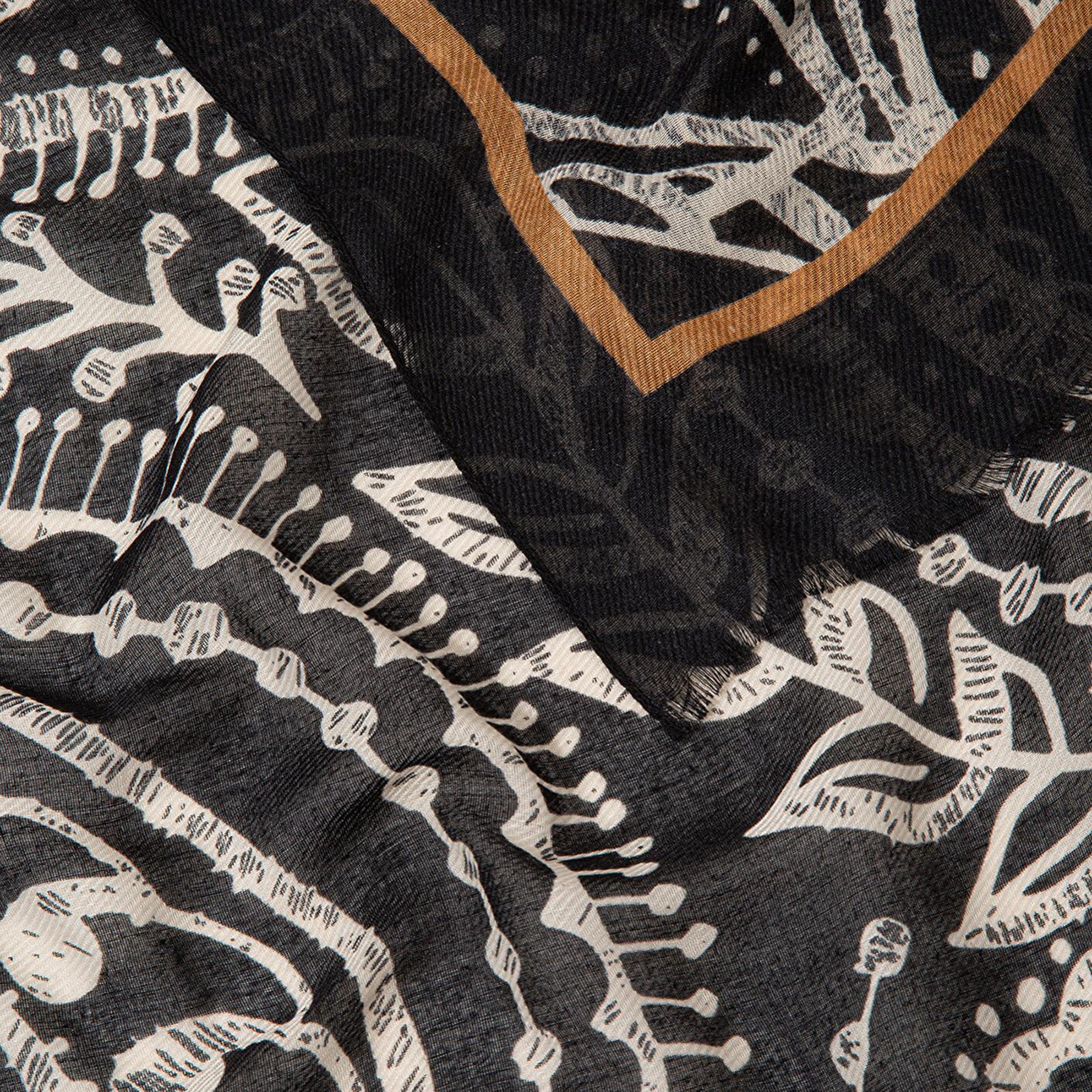 Mavi Desenli Siyah Şal 1913491-900