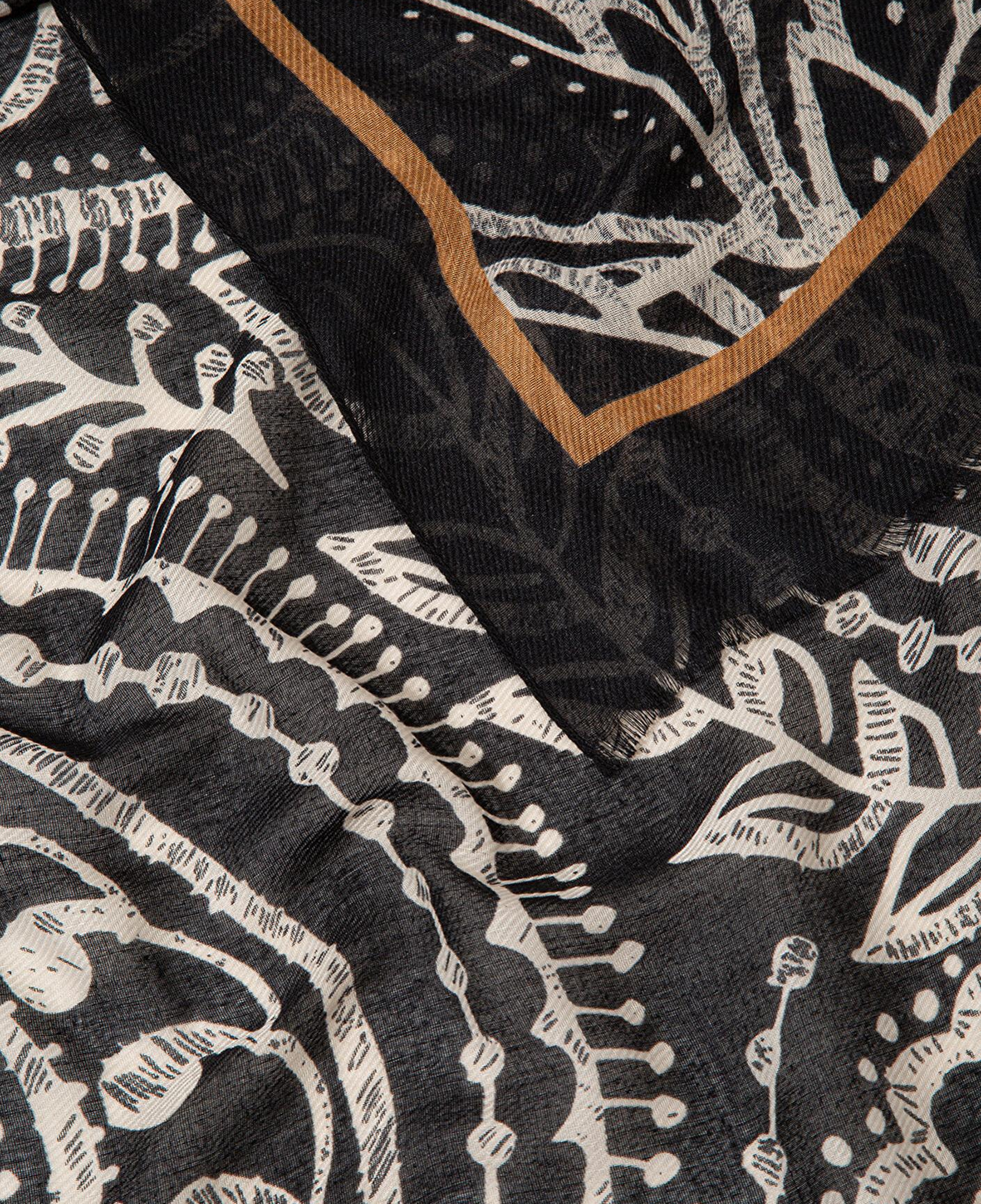 Mavi Desenli Siyah Şal 1913491-900