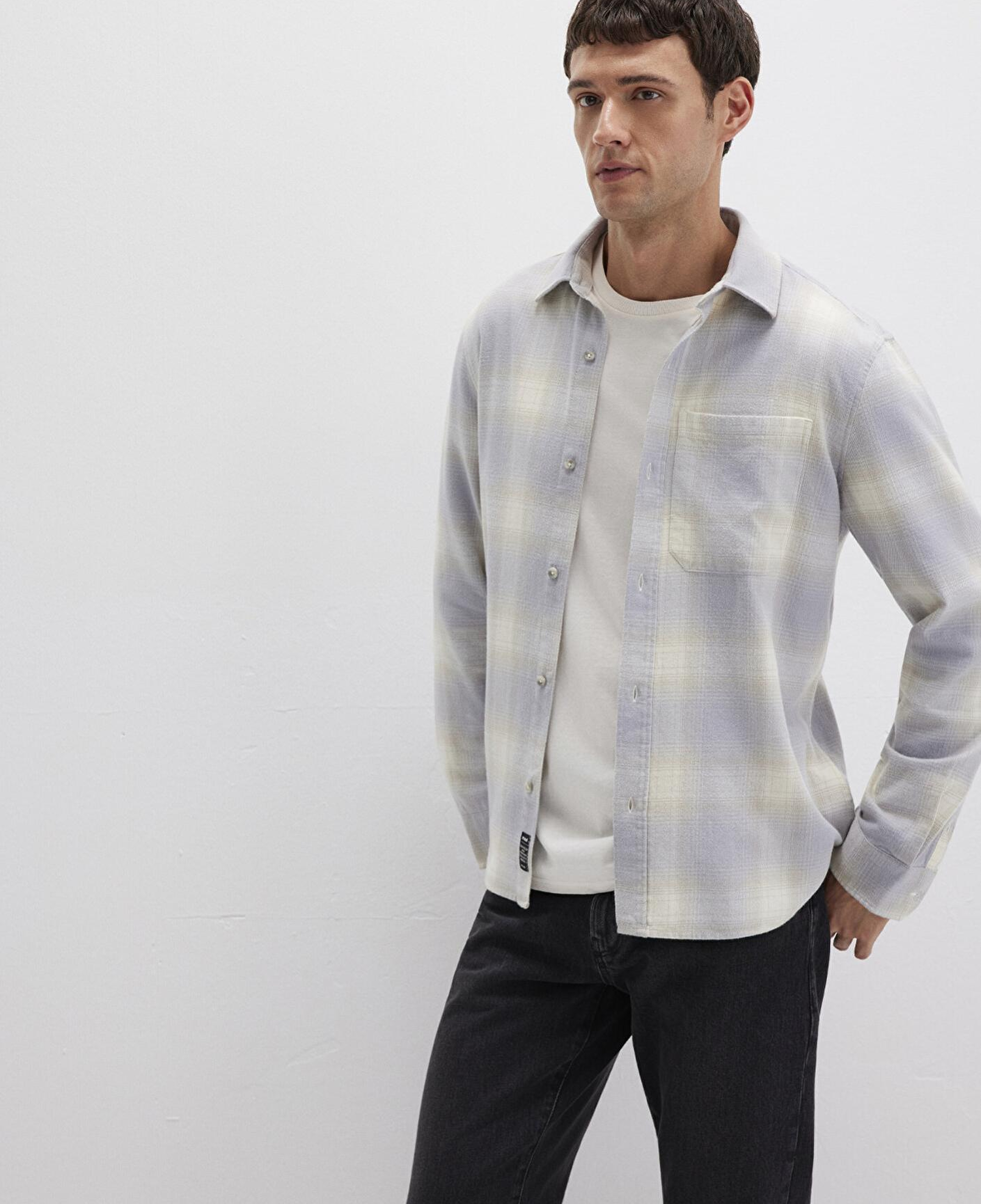 Mavi Kareli Mavi Gömlek Regular Fit / Normal Kesim 0211637-90847