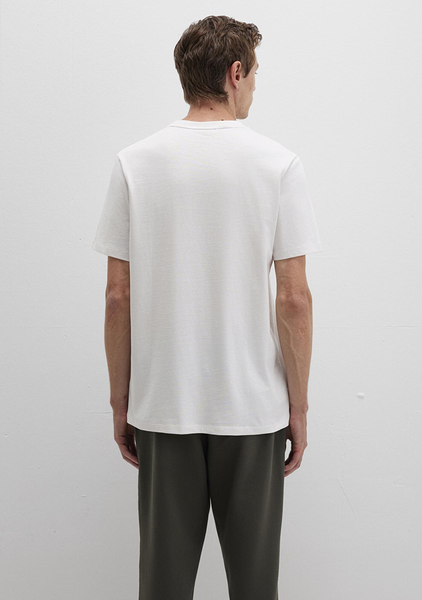 Mavi Bisiklet Yaka Beyaz Basic Tişört Regular Fit / Normal Kesim 0612863-70057