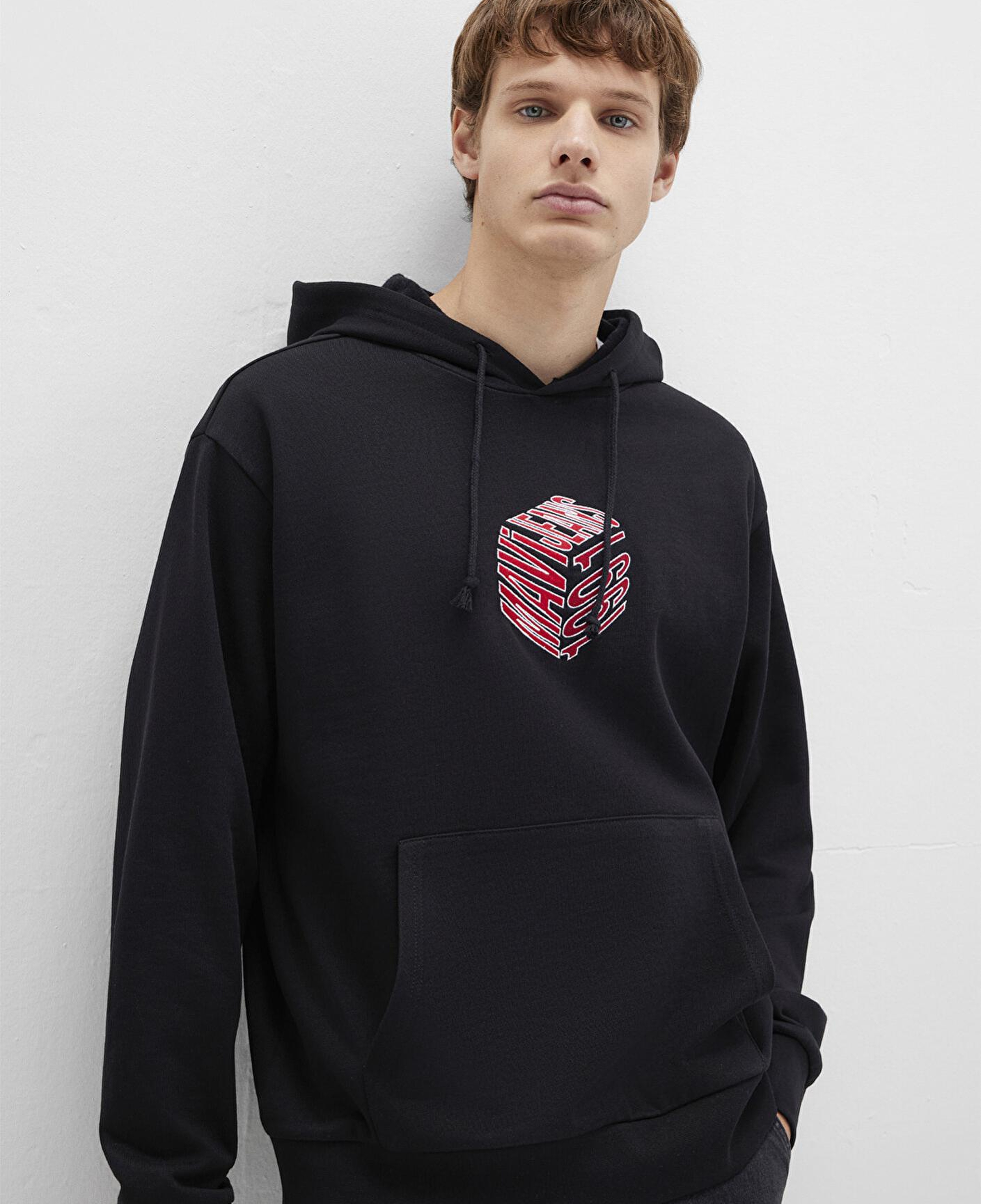 Mavi Mavi Baskılı Kapüşonlu Siyah Sweatshirt 0S10397-900