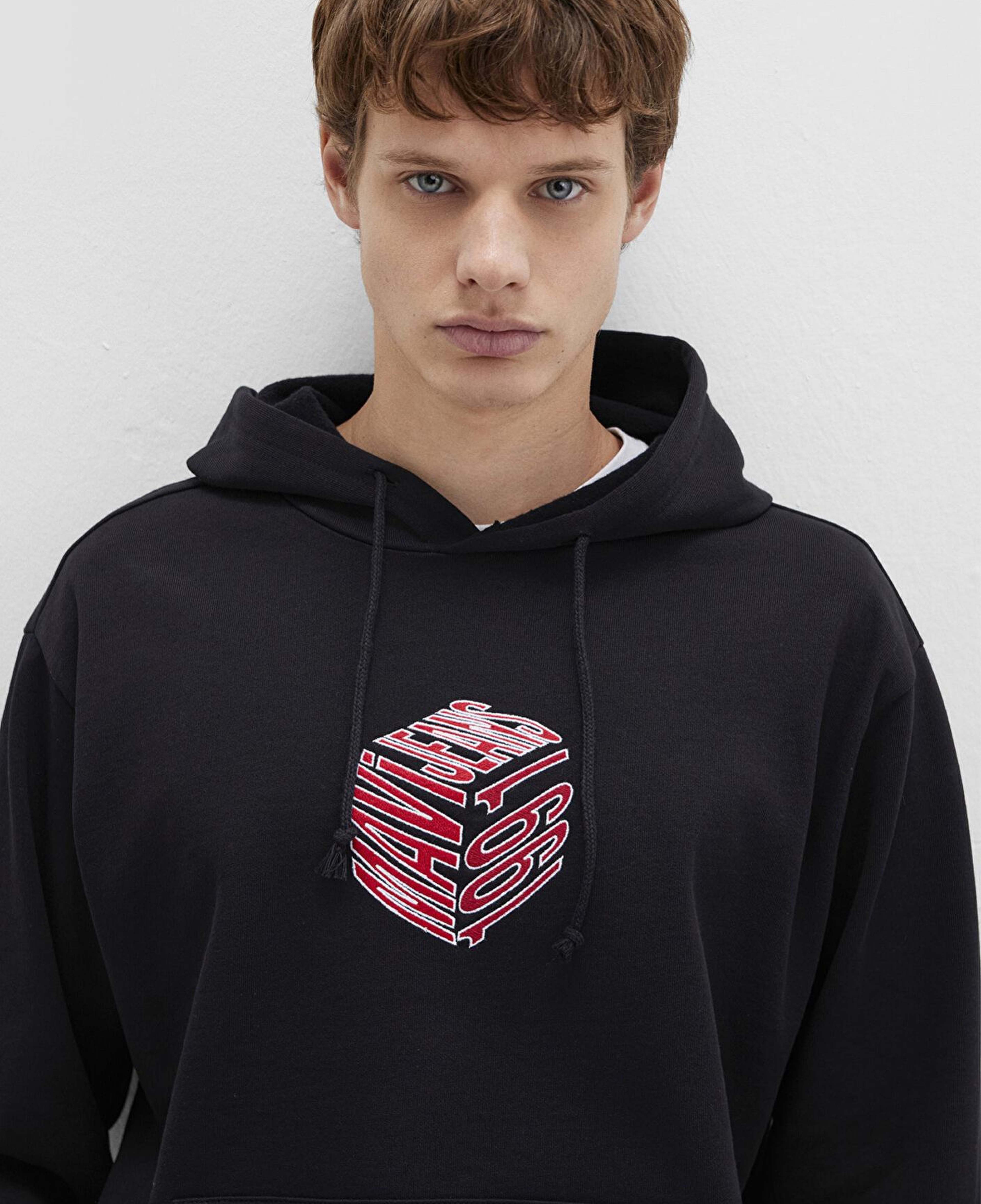 Mavi Mavi Baskılı Kapüşonlu Siyah Sweatshirt 0S10397-900