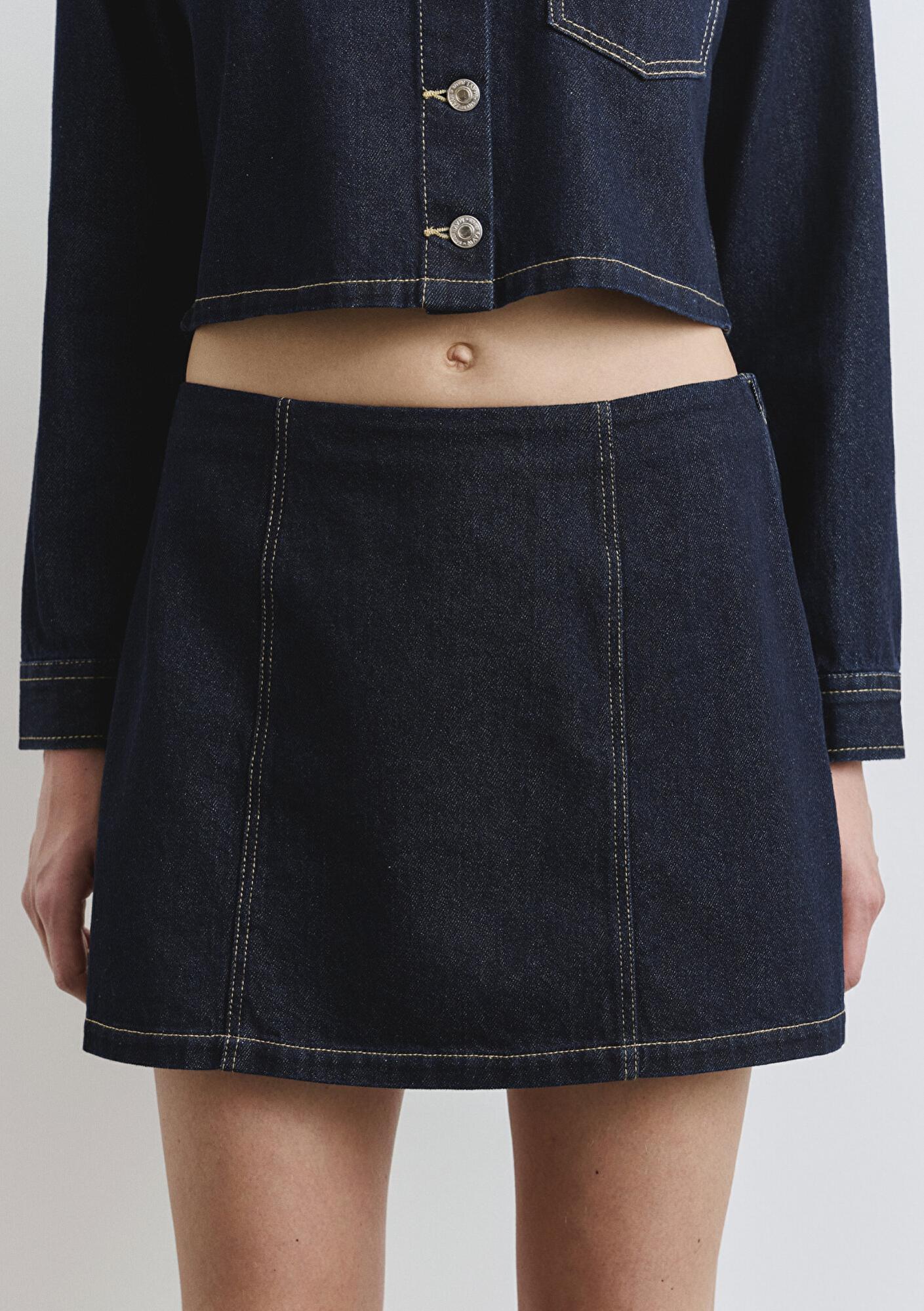 Mavi Rinse Denim Mini Etek 1310721-85481