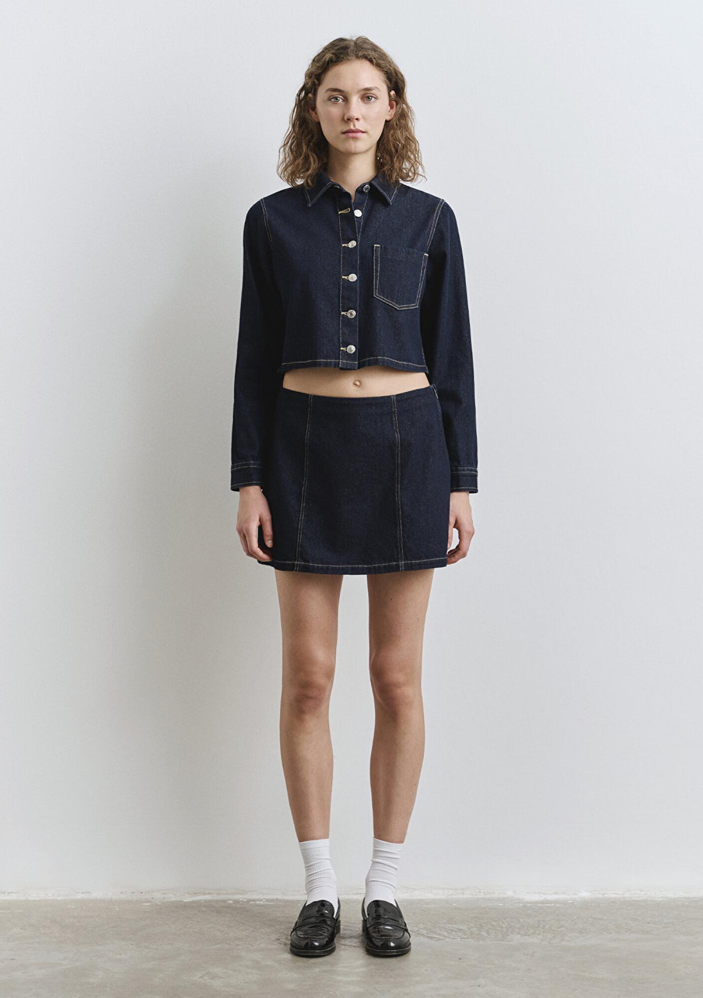 Mavi Rinse Denim Mini Etek 1310721-85481