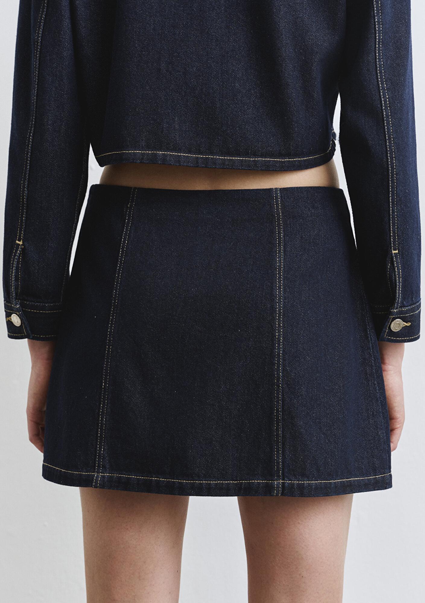 Mavi Rinse Denim Mini Etek 1310721-85481