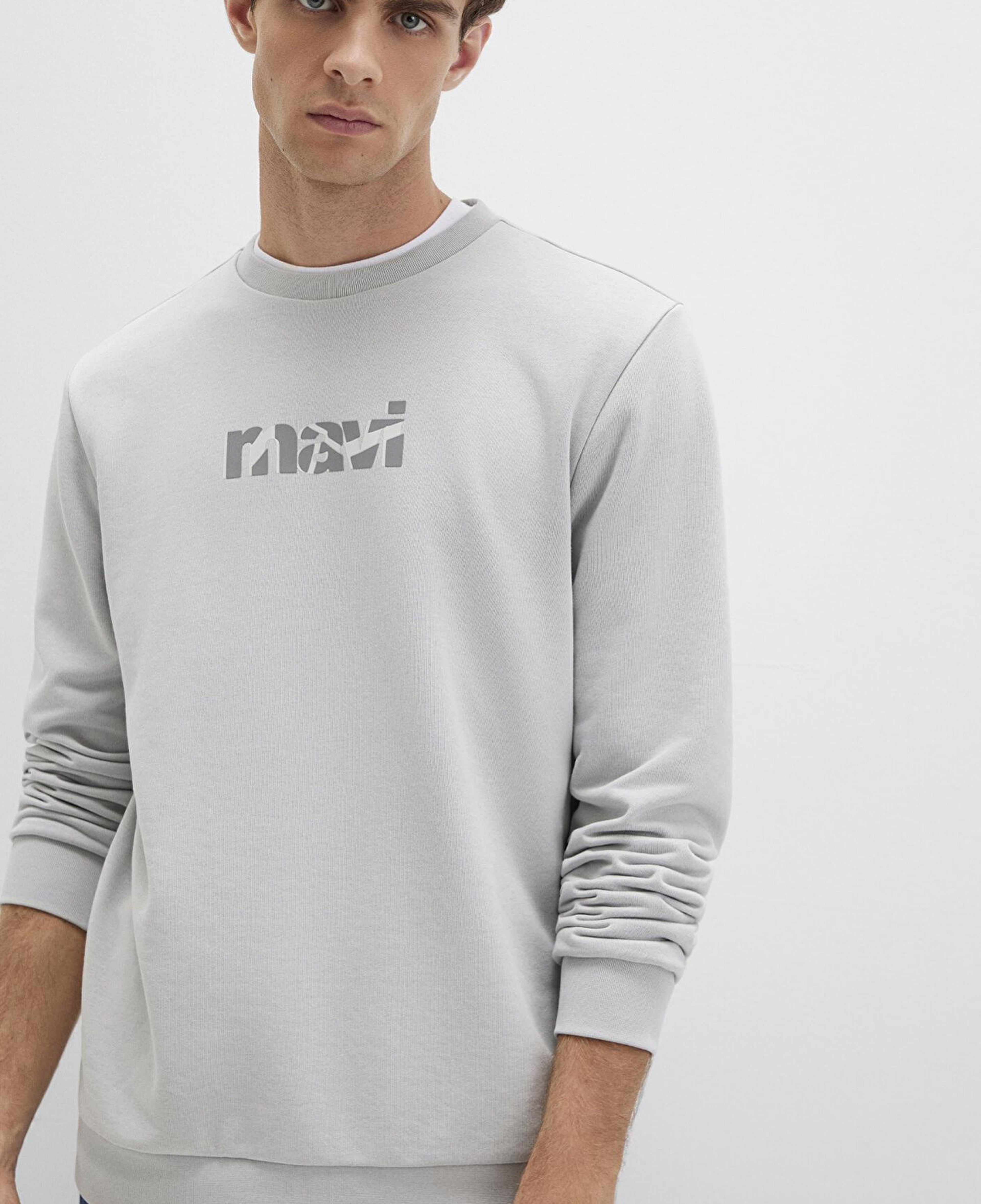 Mavi Mavi Logo Baskılı Gri Sweatshirt 0S10402-70075