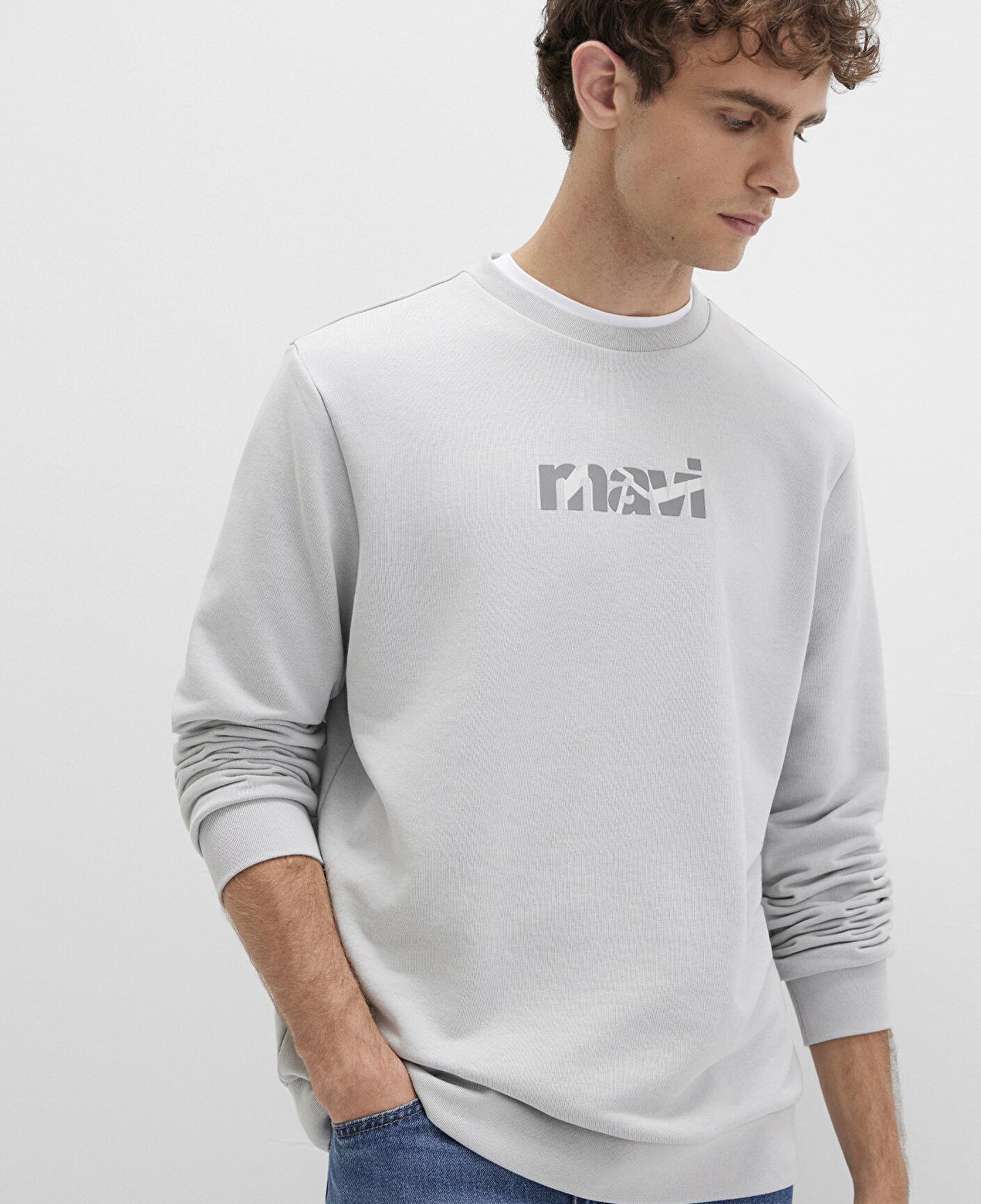 Mavi Mavi Logo Baskılı Gri Sweatshirt 0S10402-70075