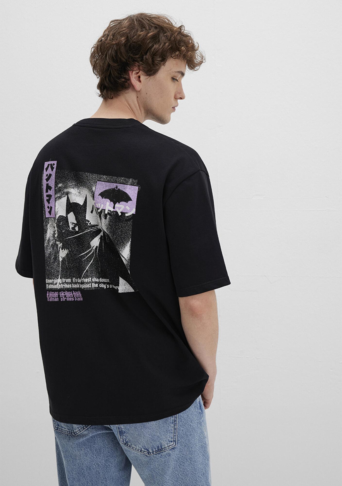 Mavi Batman Baskılı Siyah Tişört Relaxed Fit / Rahat Kesim 0612920-900