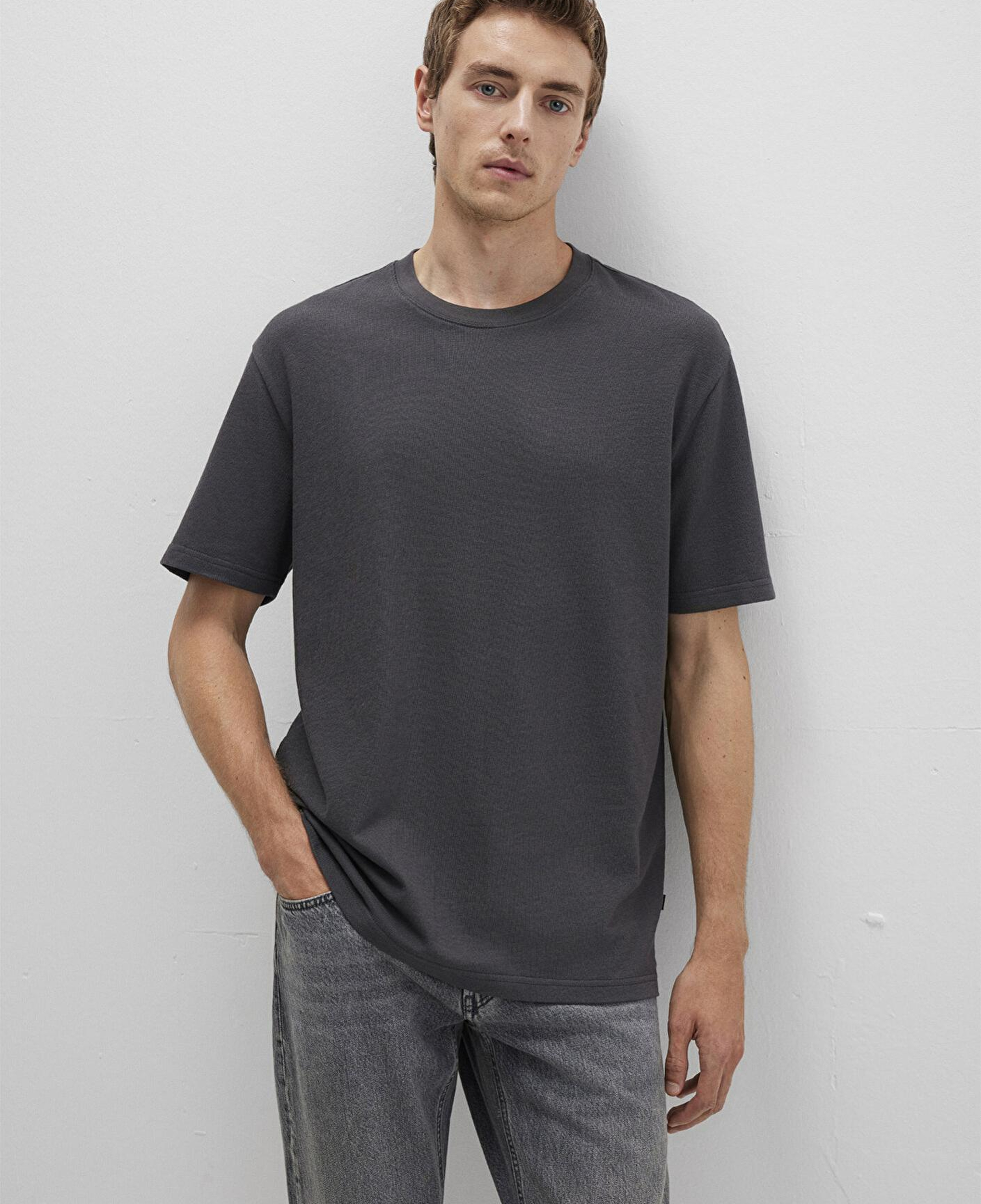 Mavi Antrasit Basic Tişört Loose Fit / Bol Rahat Kesim 0612823-80106