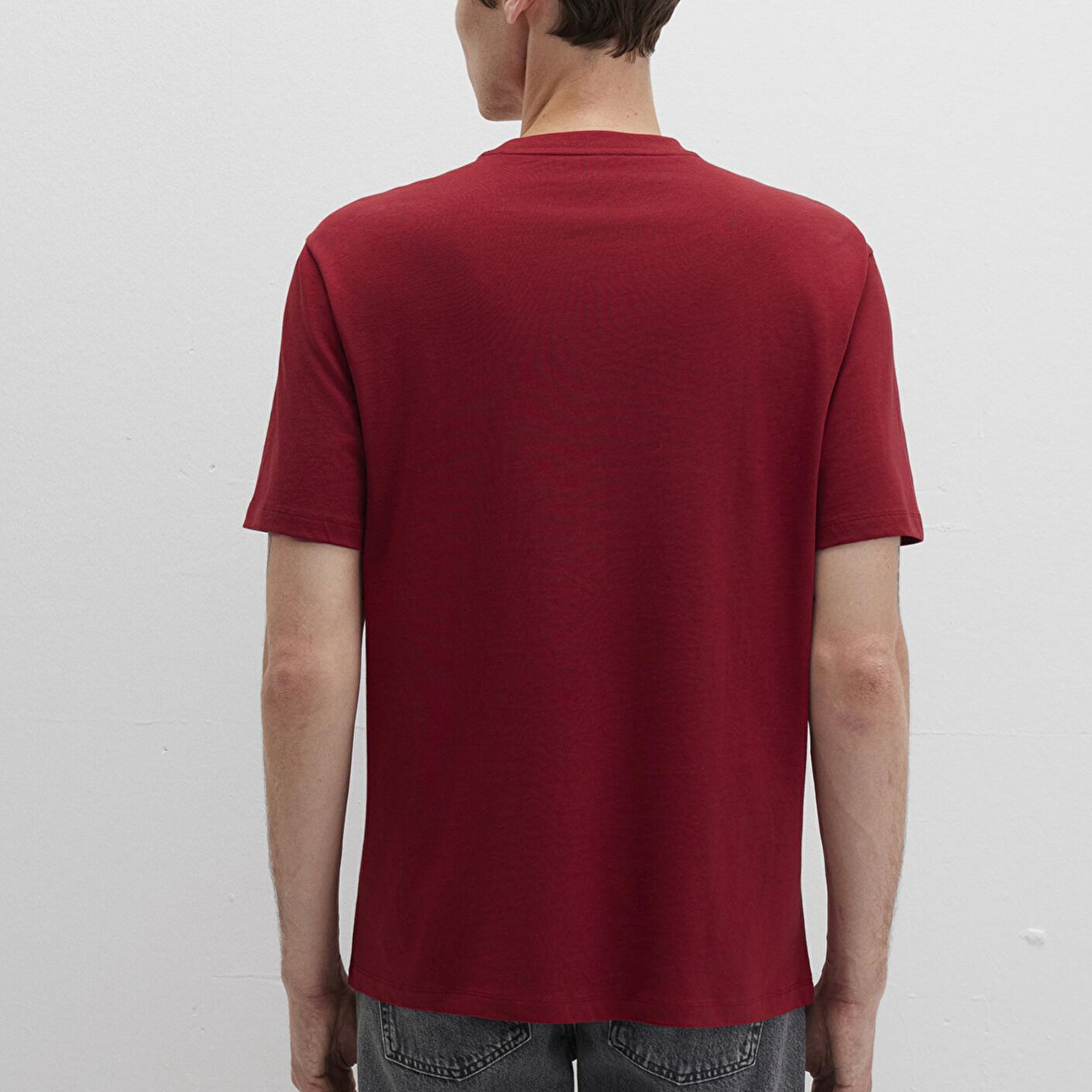 Mavi Kırmızı Basic Tişört Loose Fit / Bol Rahat Kesim 066249-89065