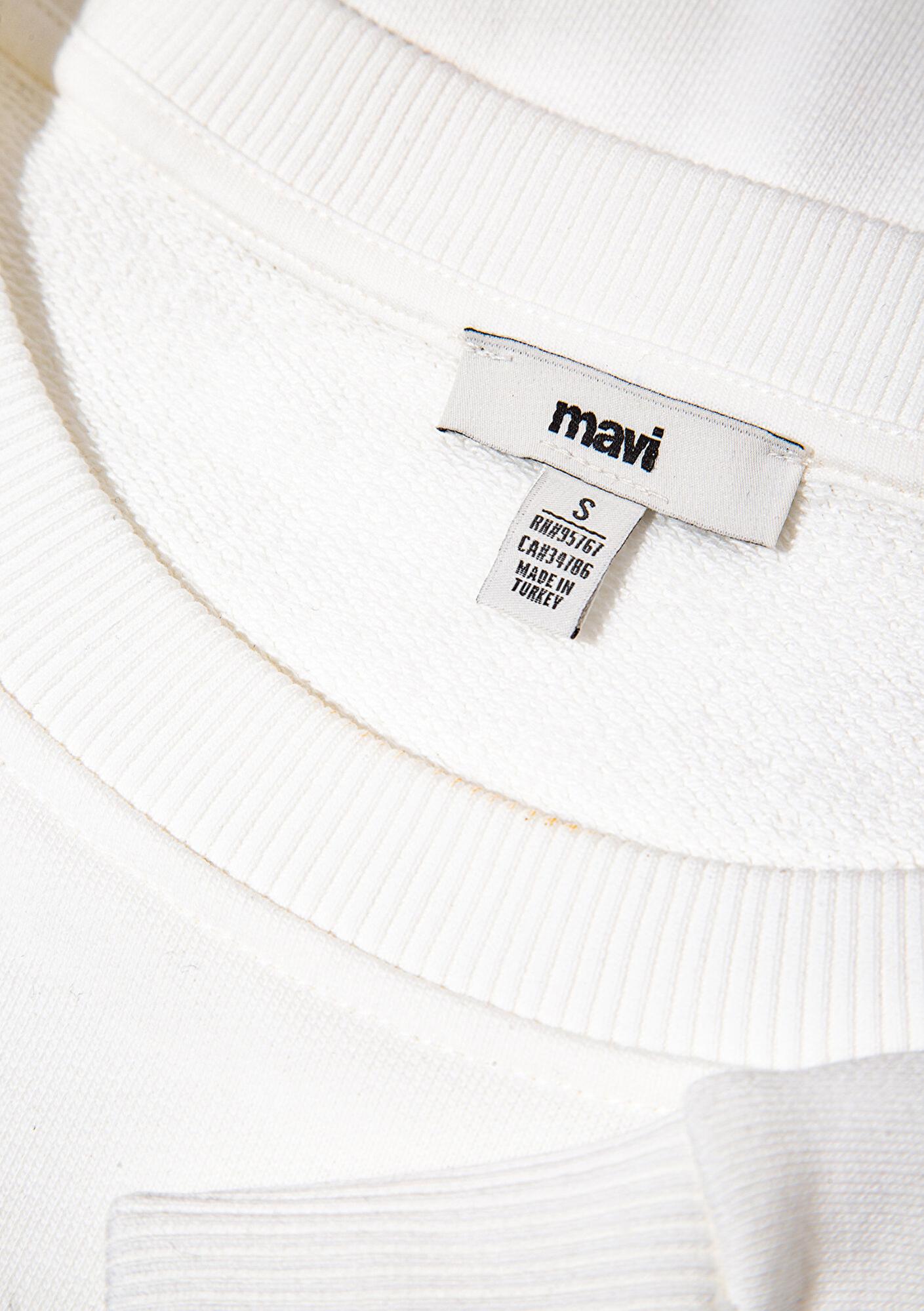 Mavi Mavi Nakışlı Ekru Sweatshirt 1S10366-70057
