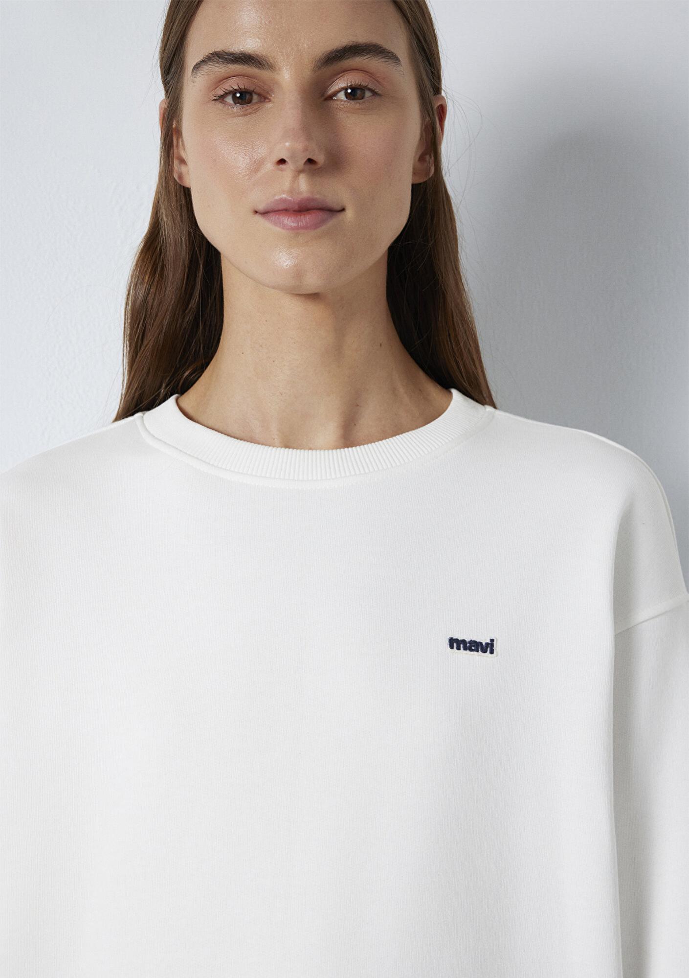 Mavi Mavi Nakışlı Ekru Sweatshirt 1S10366-70057