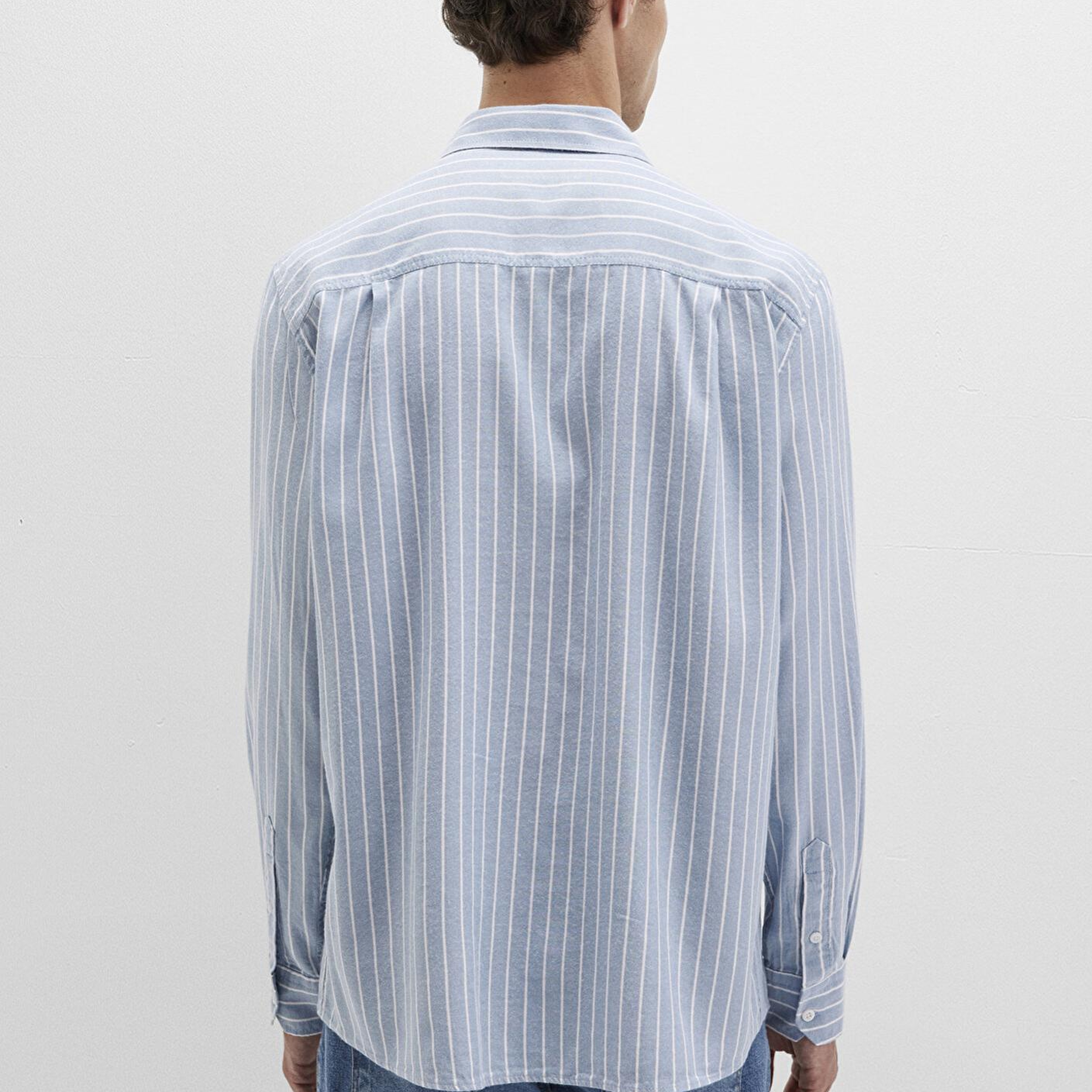 Mavi Çizgili Mavi Gömlek Regular Fit / Normal Kesim 0211709-90932