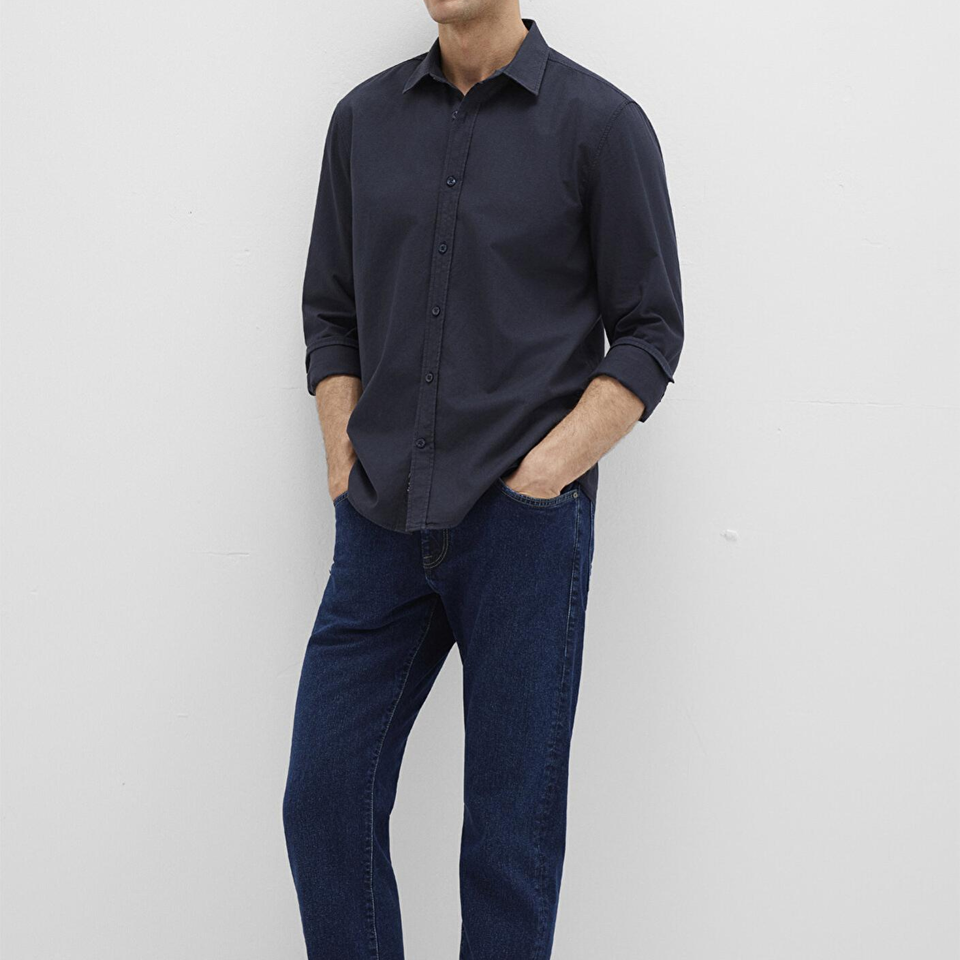 Mavi Lacivert Gömlek Slim Fit / Dar Kesim 0211673-70489