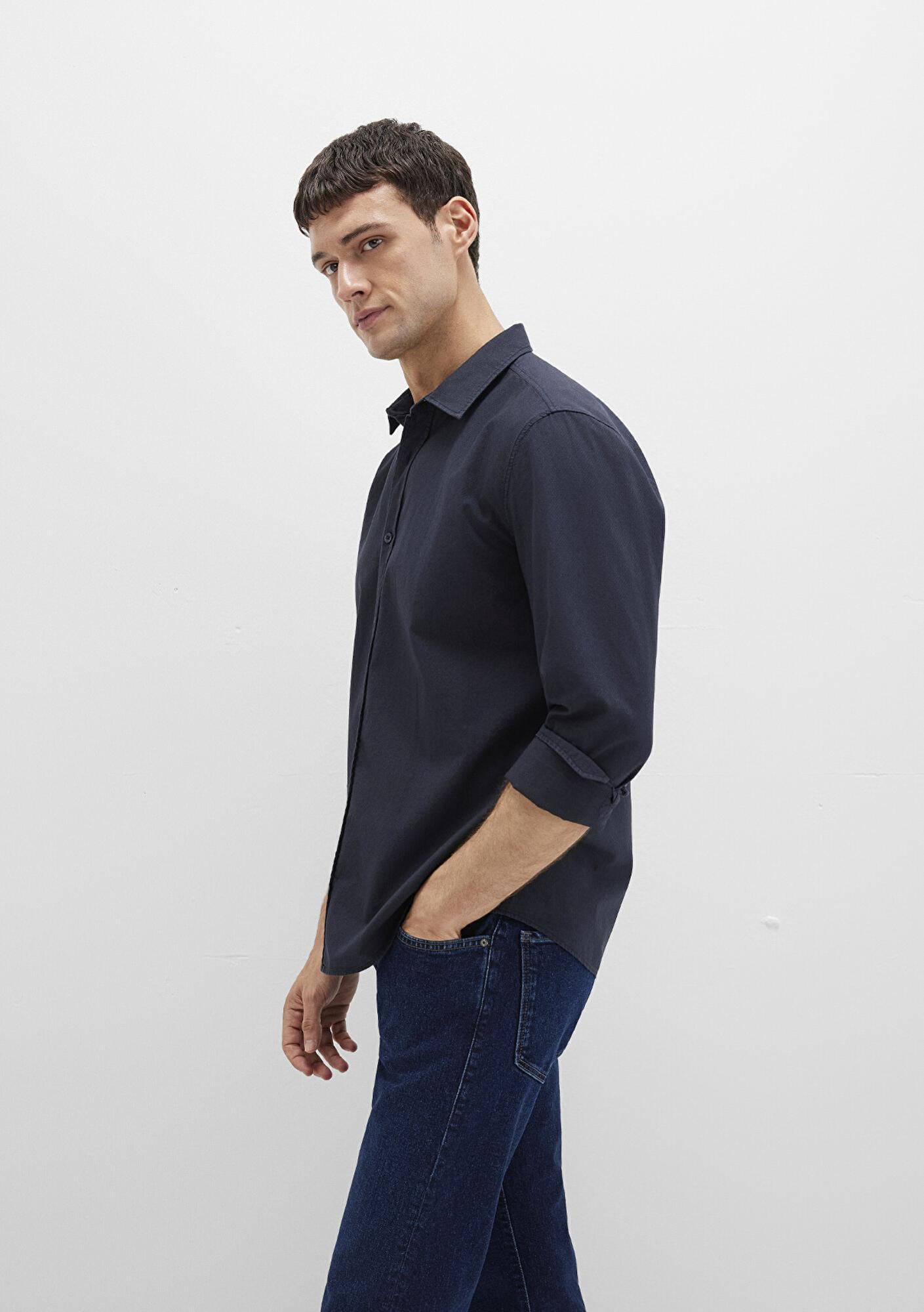 Mavi Lacivert Gömlek Slim Fit / Dar Kesim 0211673-70489