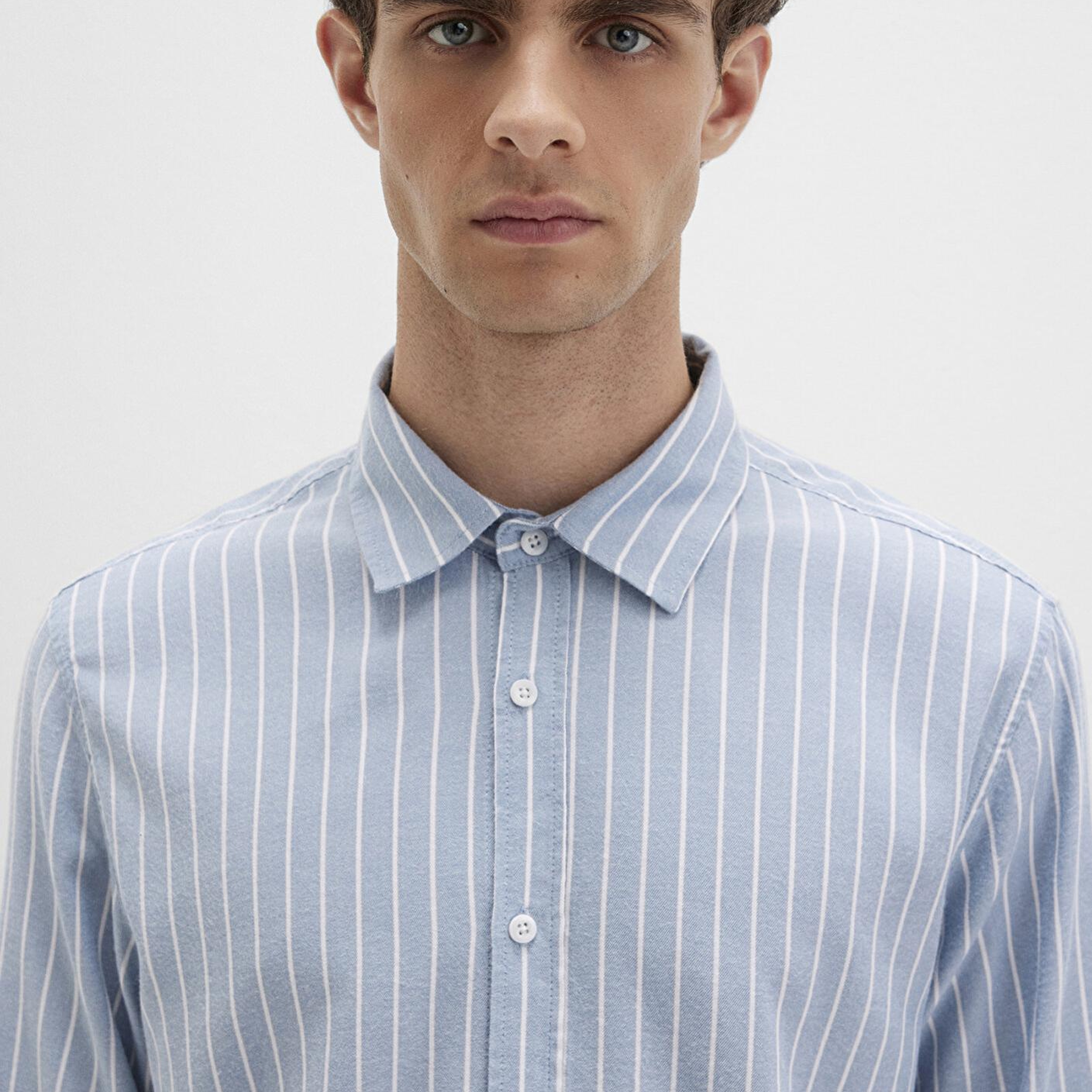 Mavi Çizgili Mavi Gömlek Regular Fit / Normal Kesim 0211709-90932
