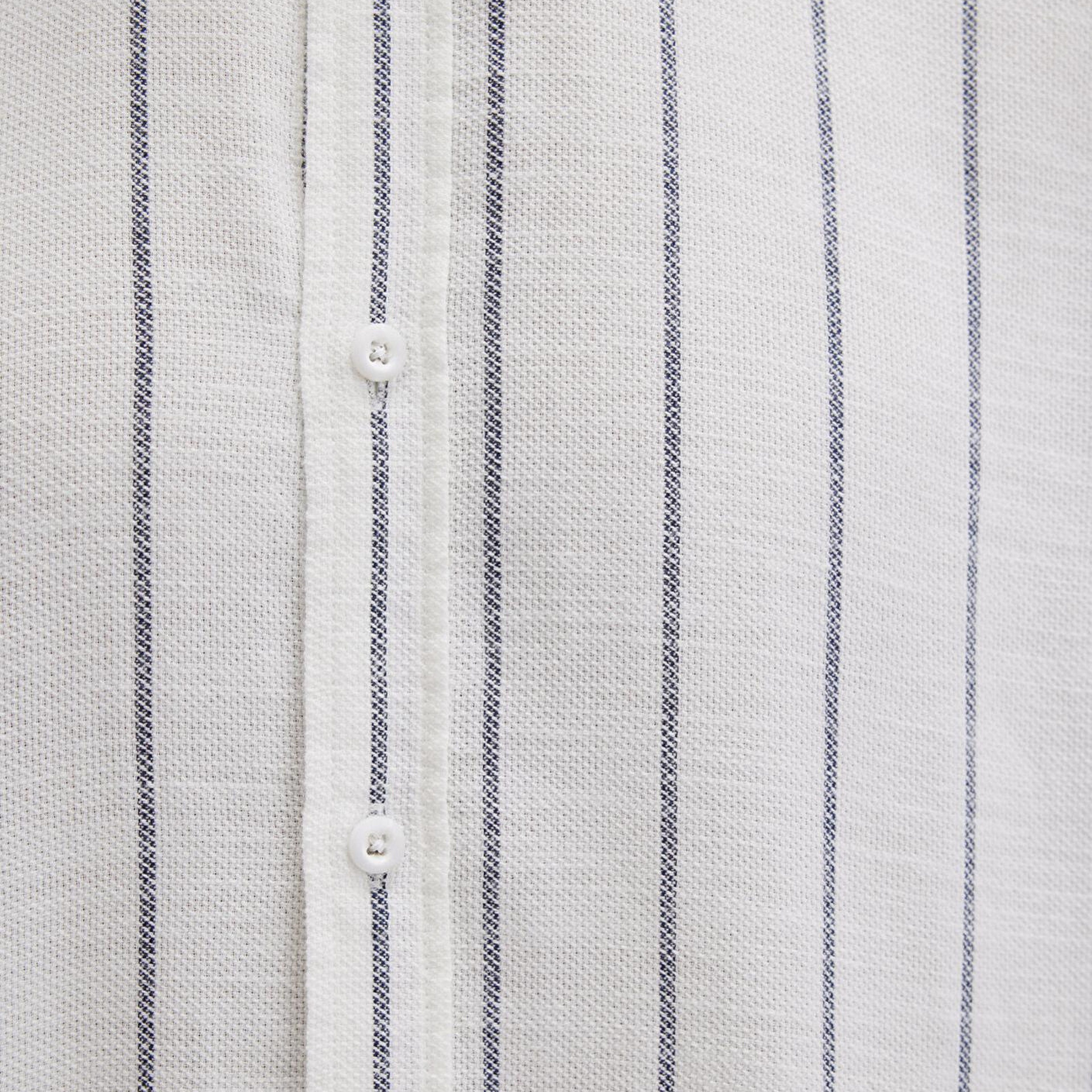 Mavi Çizgili Beyaz Gömlek Regular Fit / Normal Kesim 0211712-90938