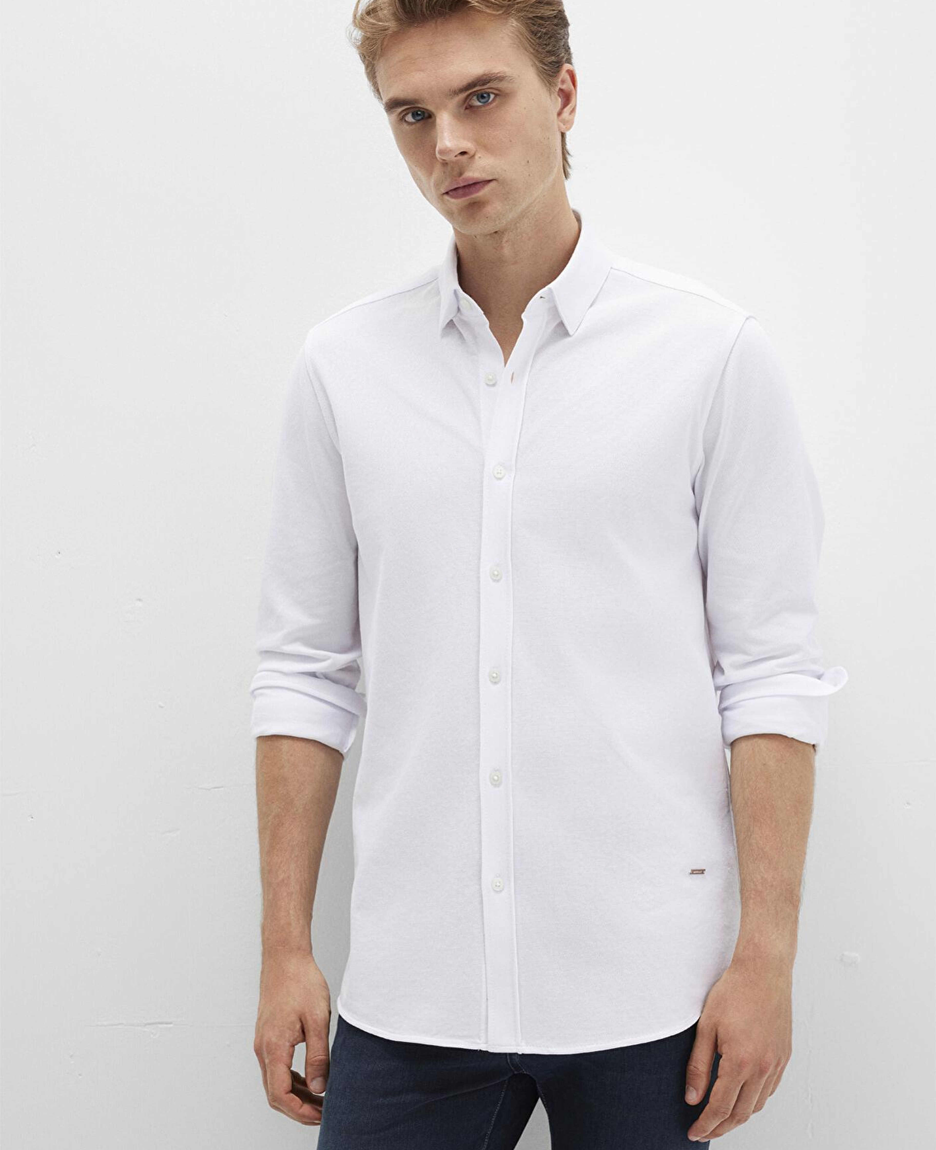 Mavi Mavi Black Beyaz Örme Gömlek Slim Fit / Dar Kesim 0211660-620