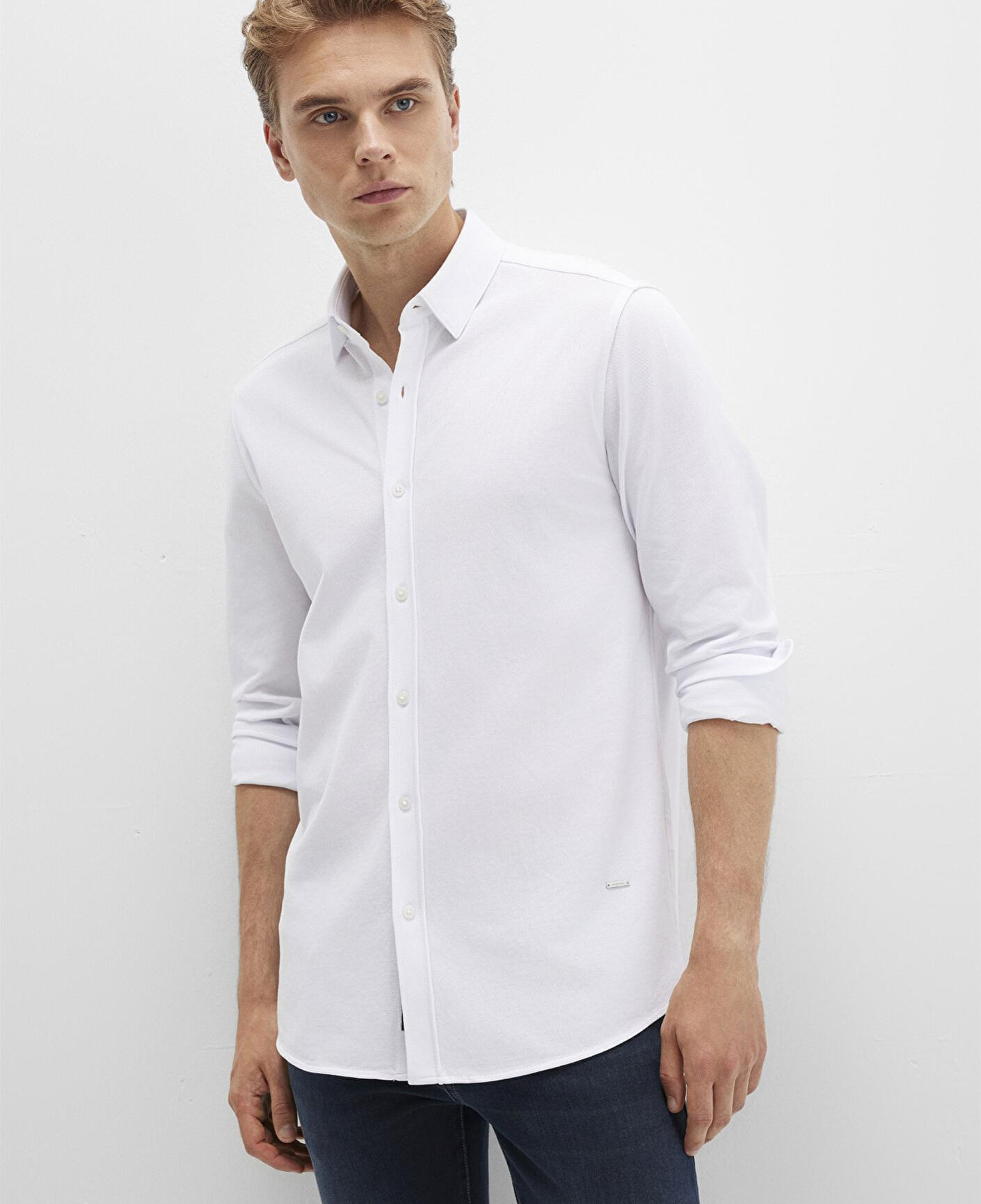 Mavi Mavi Black Beyaz Örme Gömlek Slim Fit / Dar Kesim 0211660-620