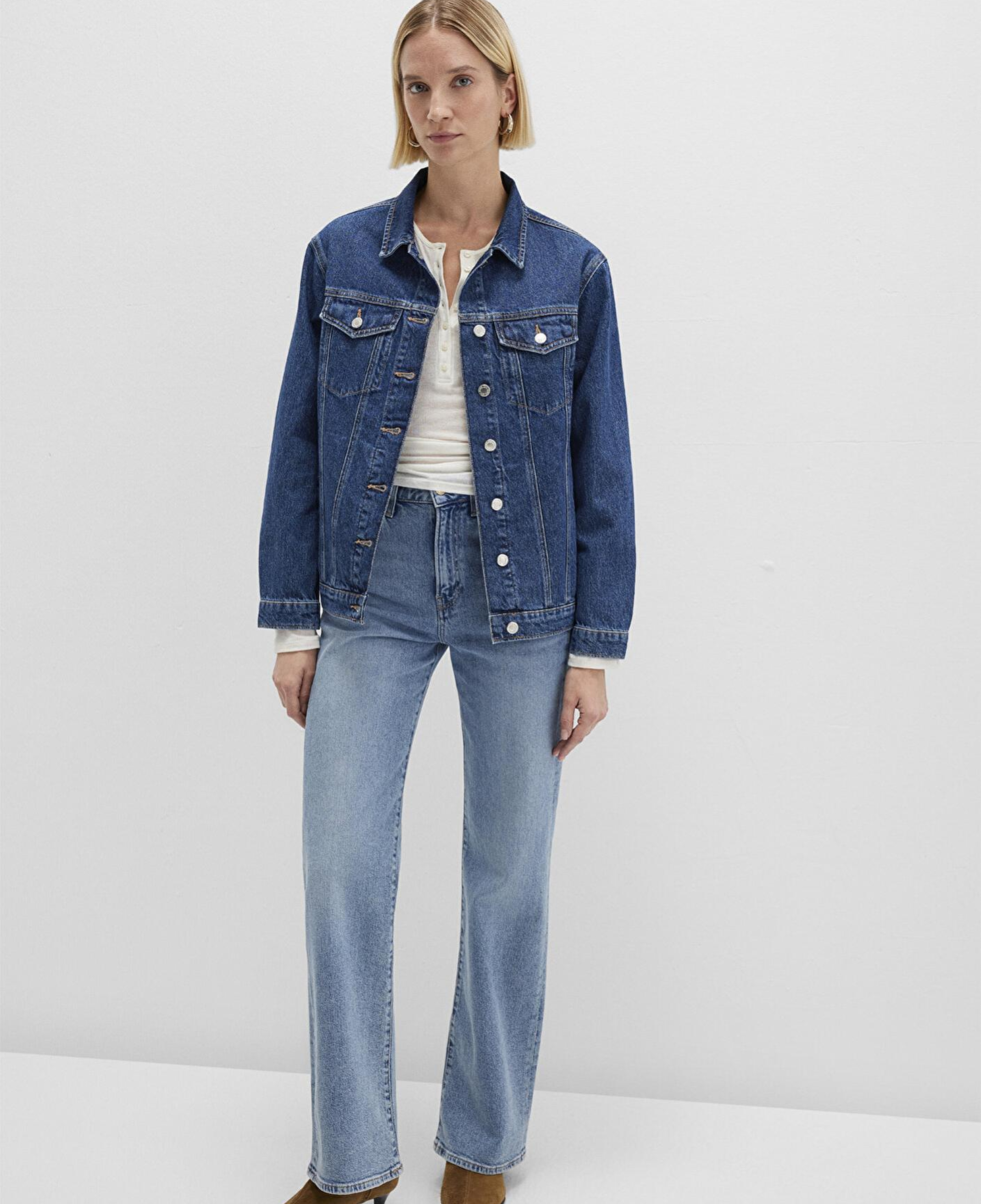 Mavi Karla 90lar Koyu Mavi Jean Ceket 110154-91001