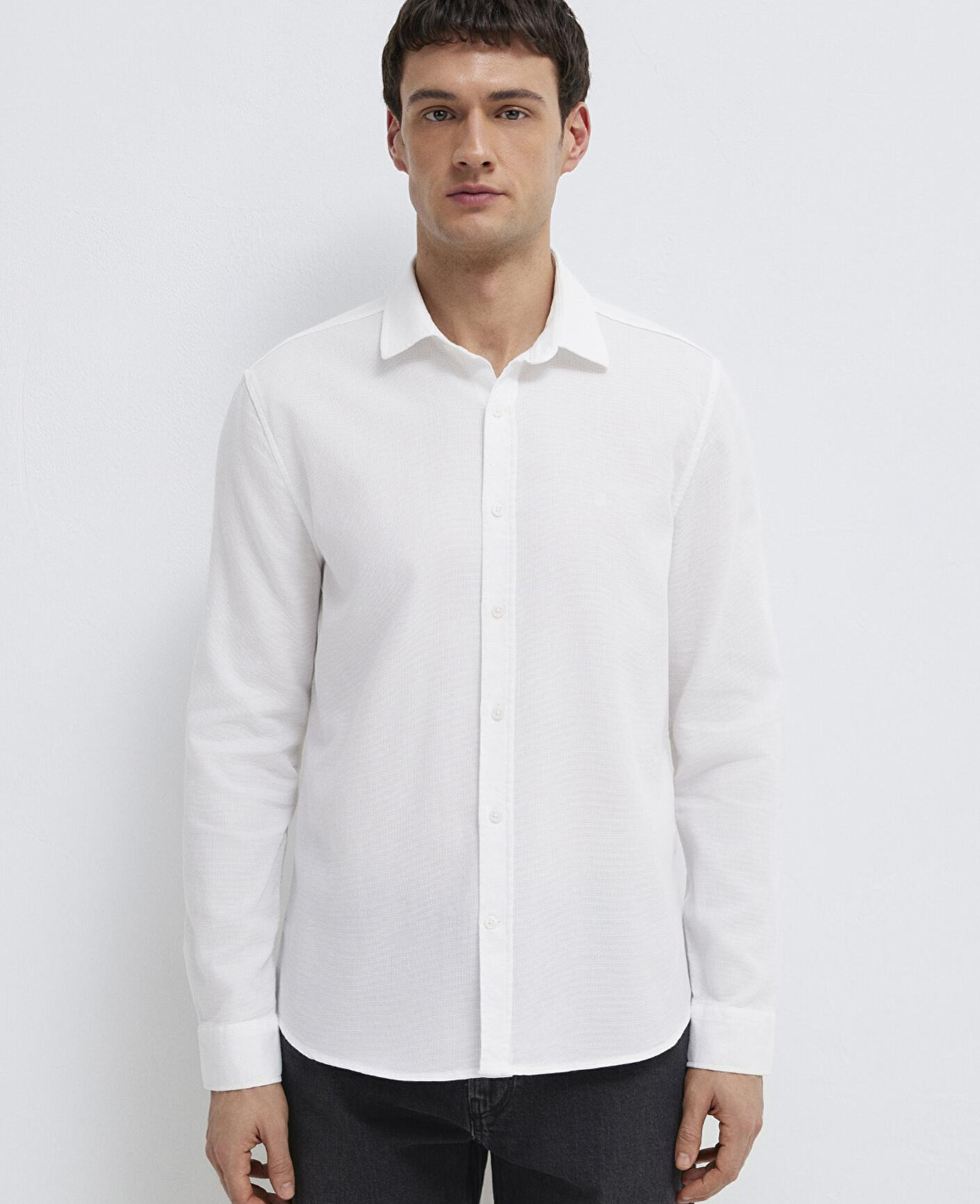 Mavi Beyaz Gömlek Slim Fit / Dar Kesim 0211656-620