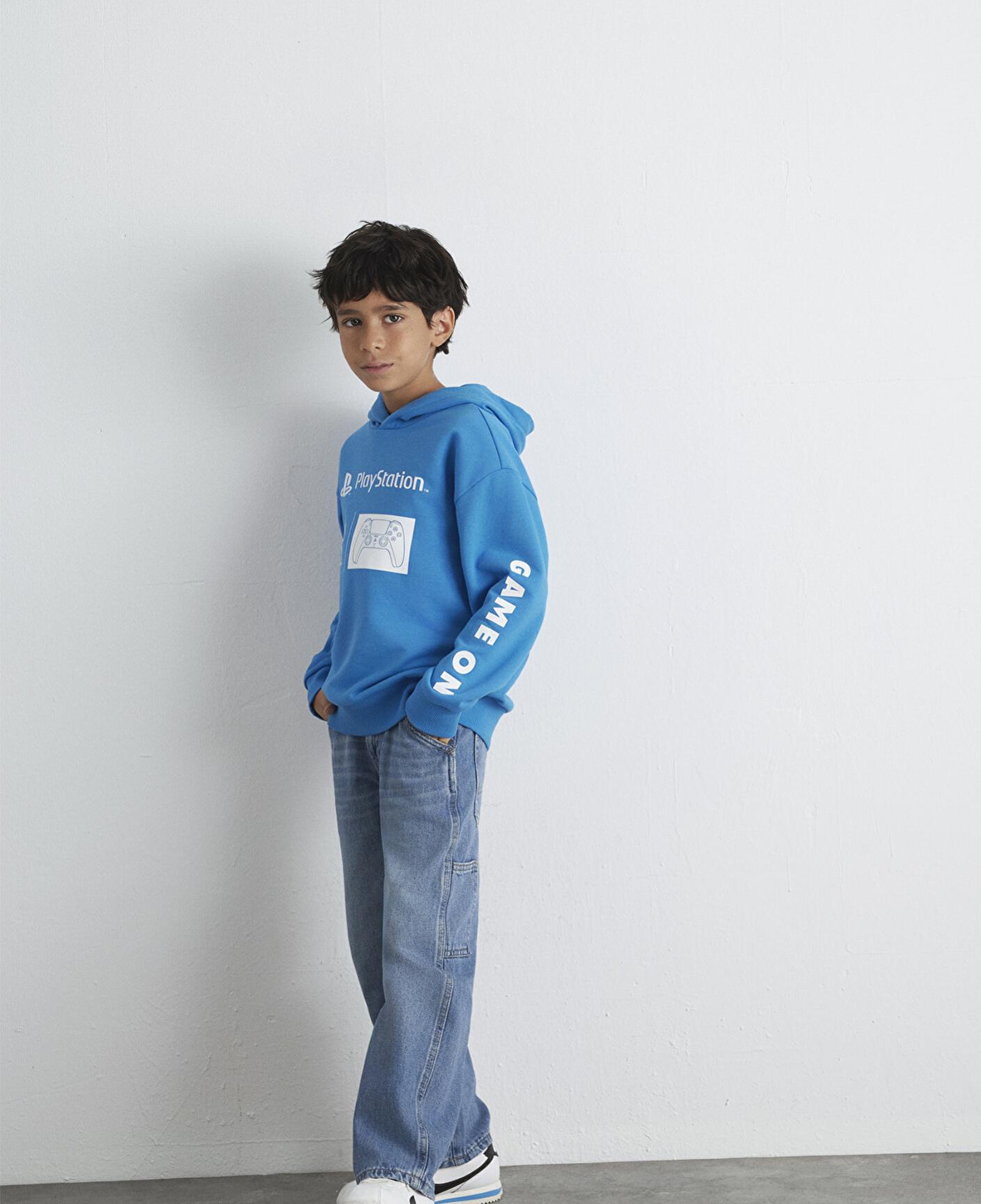 Mavi PlayStation Baskılı Kapüşonlu Mavi Sweatshirt​ 6S10131-70772