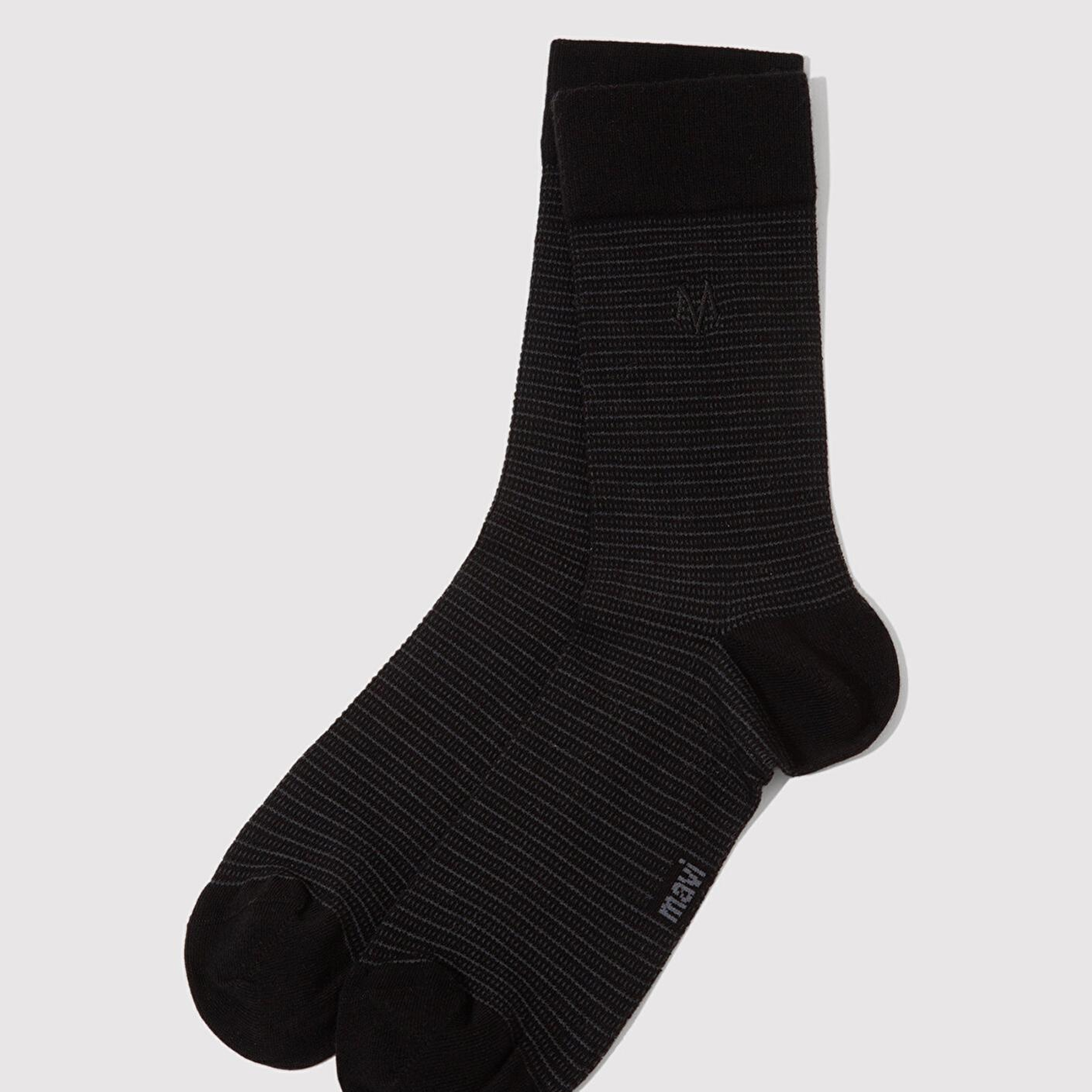 Mavi Mühür Logo Nakışlı Siyah Soket Çorap 092296-900