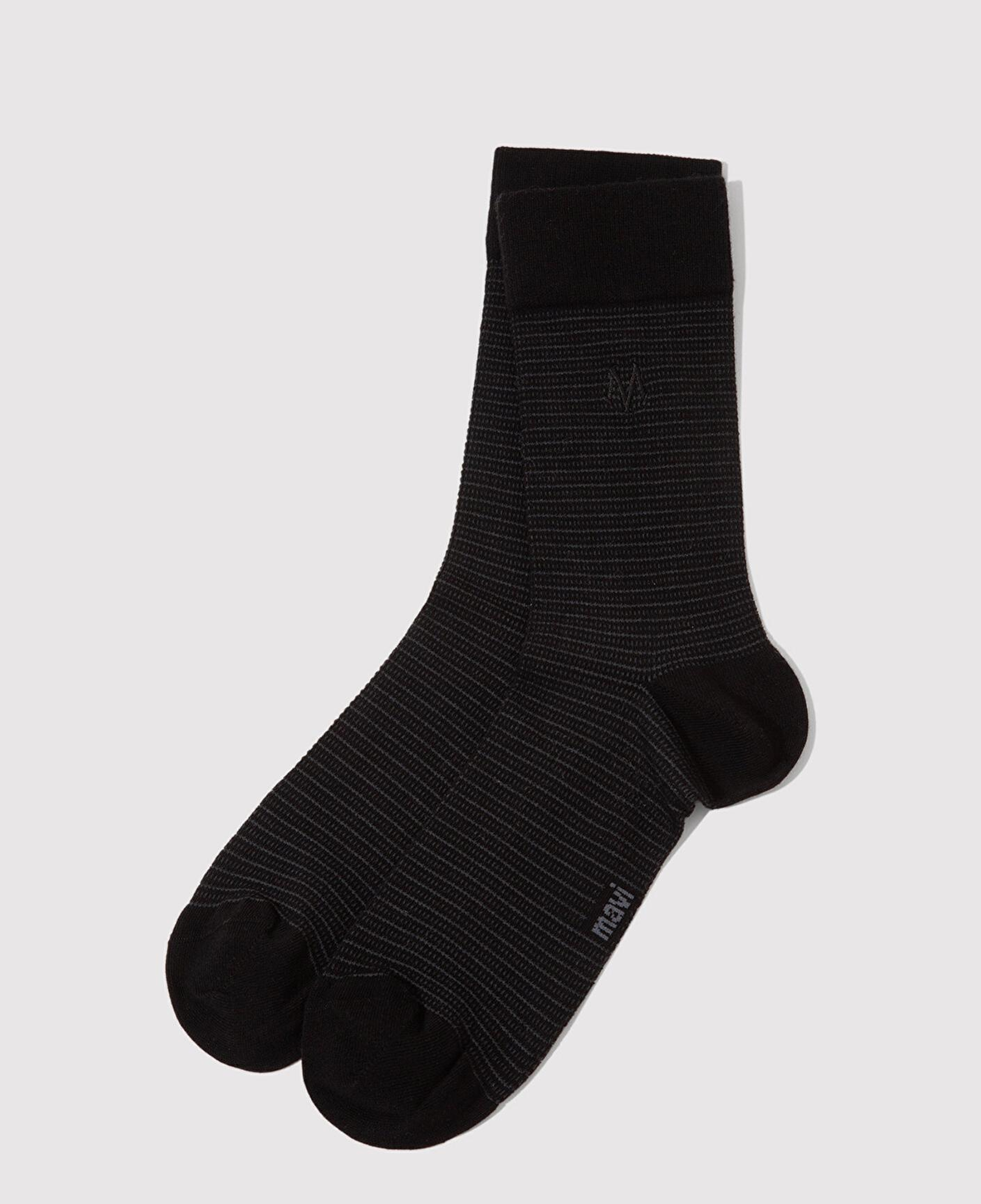 Mavi Mühür Logo Nakışlı Siyah Soket Çorap 092296-900