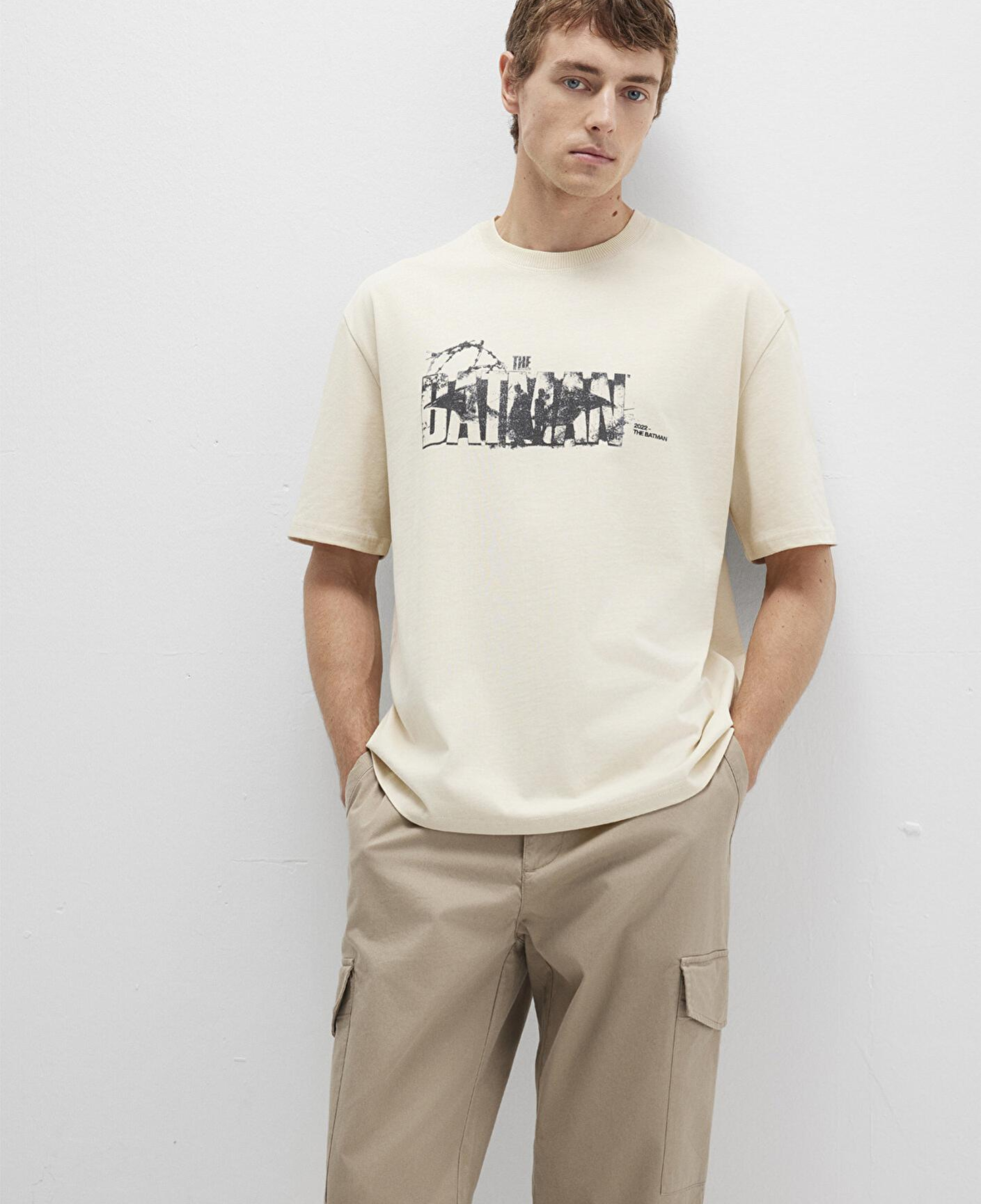 Mavi Batman Baskılı Bej Tişört Relaxed Fit / Rahat Kesim 0612919-70065