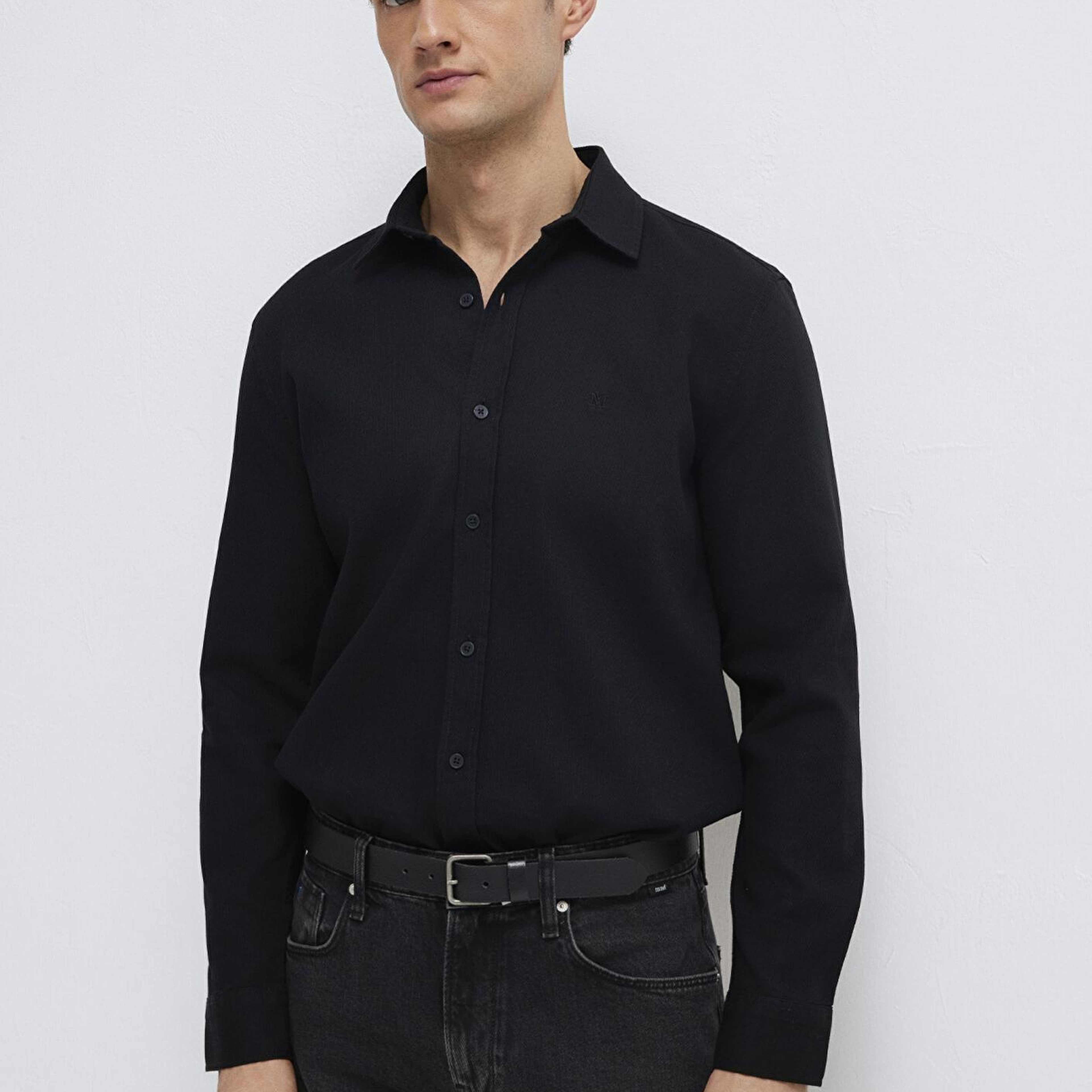 Mavi Siyah Gömlek Slim Fit / Dar Kesim 0211656-900