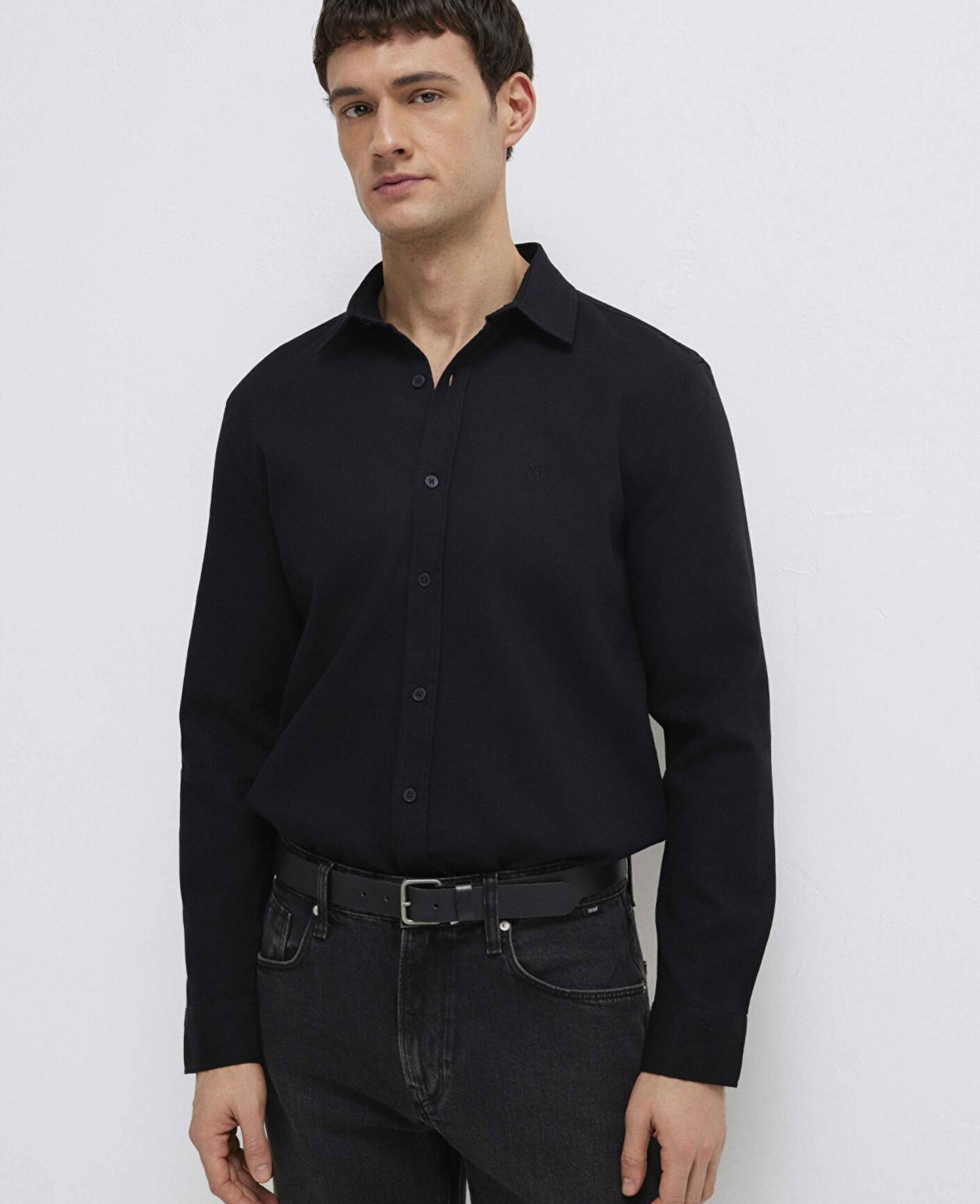 Mavi Siyah Gömlek Slim Fit / Dar Kesim 0211656-900