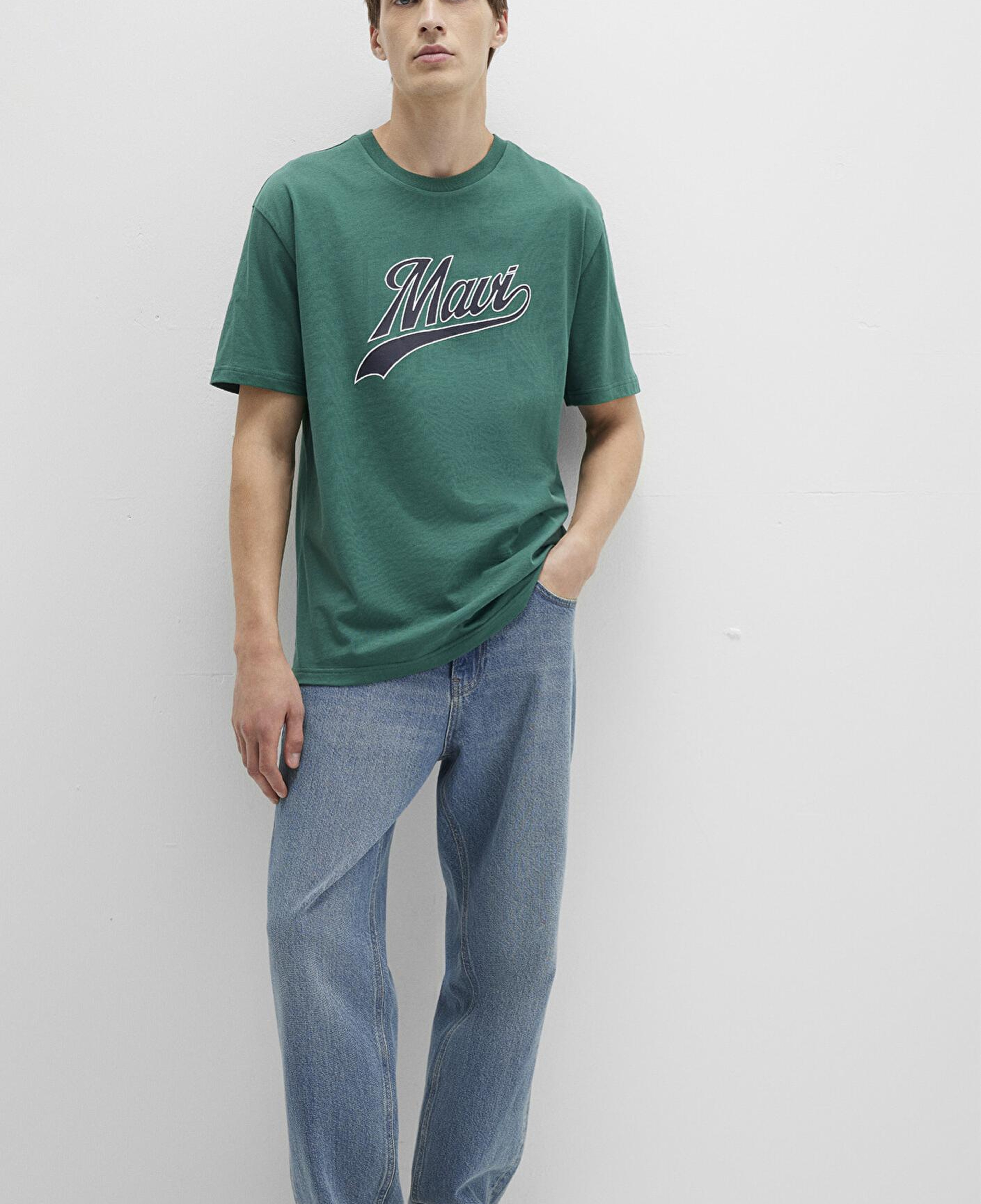 Mavi Mavi Logo Baskılı Yeşil Tişört Loose Fit / Bol Rahat Kesim 0613023-71874