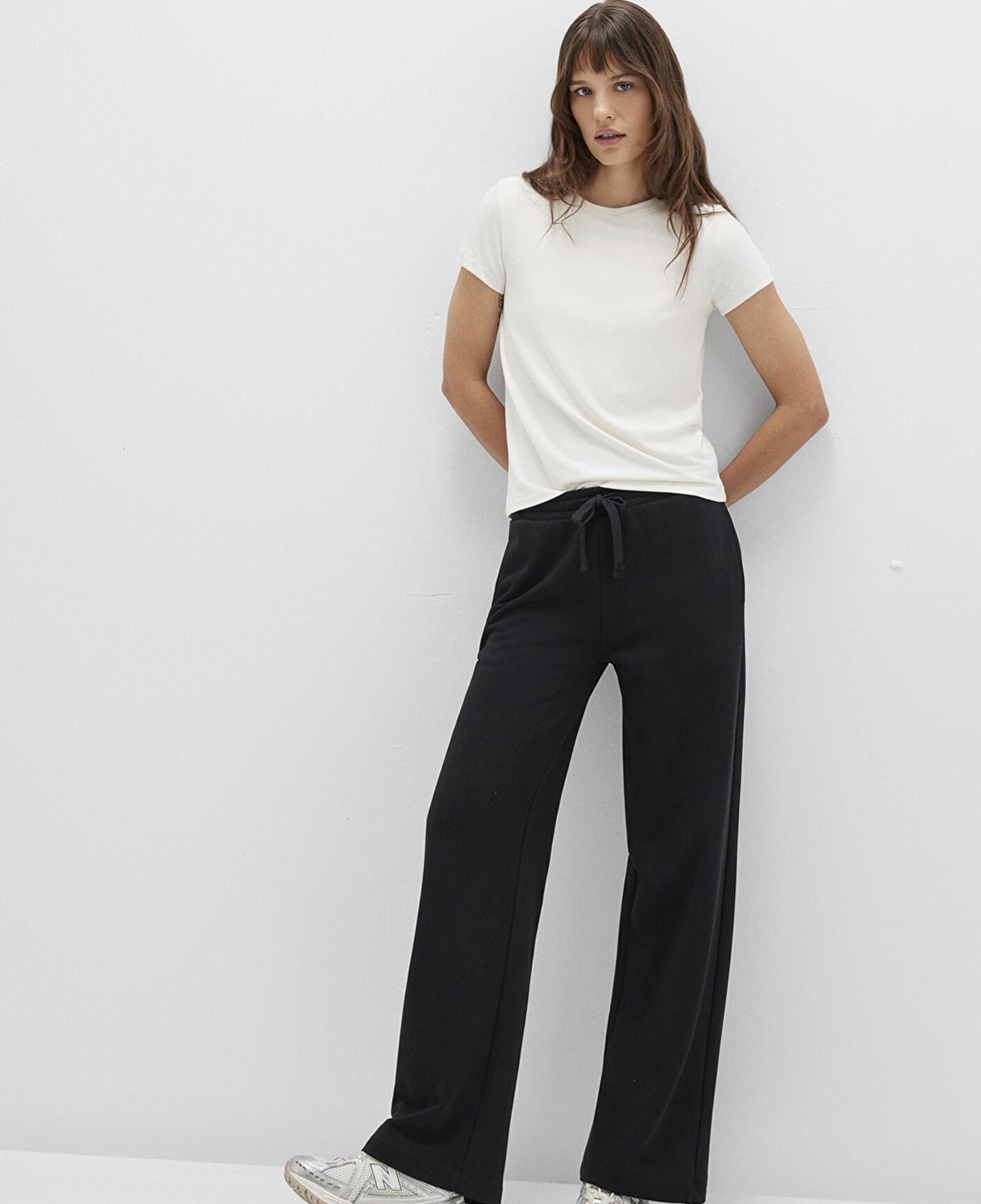 Mavi Geniş Paça Siyah Basic Eşofman Altı 1011057-900