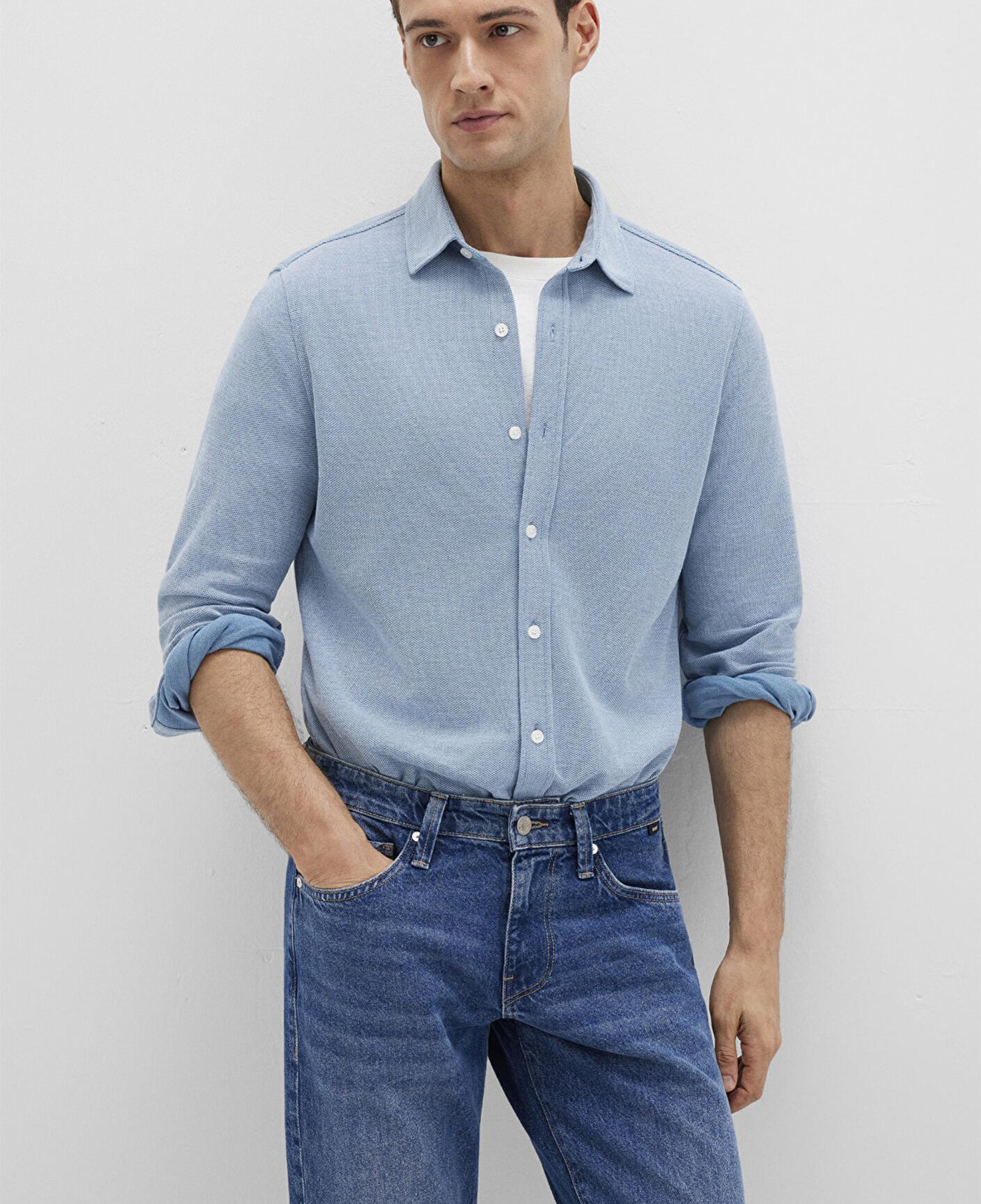 Mavi Mavi Örme Gömlek Slim Fit / Dar Kesim 0211513-80896