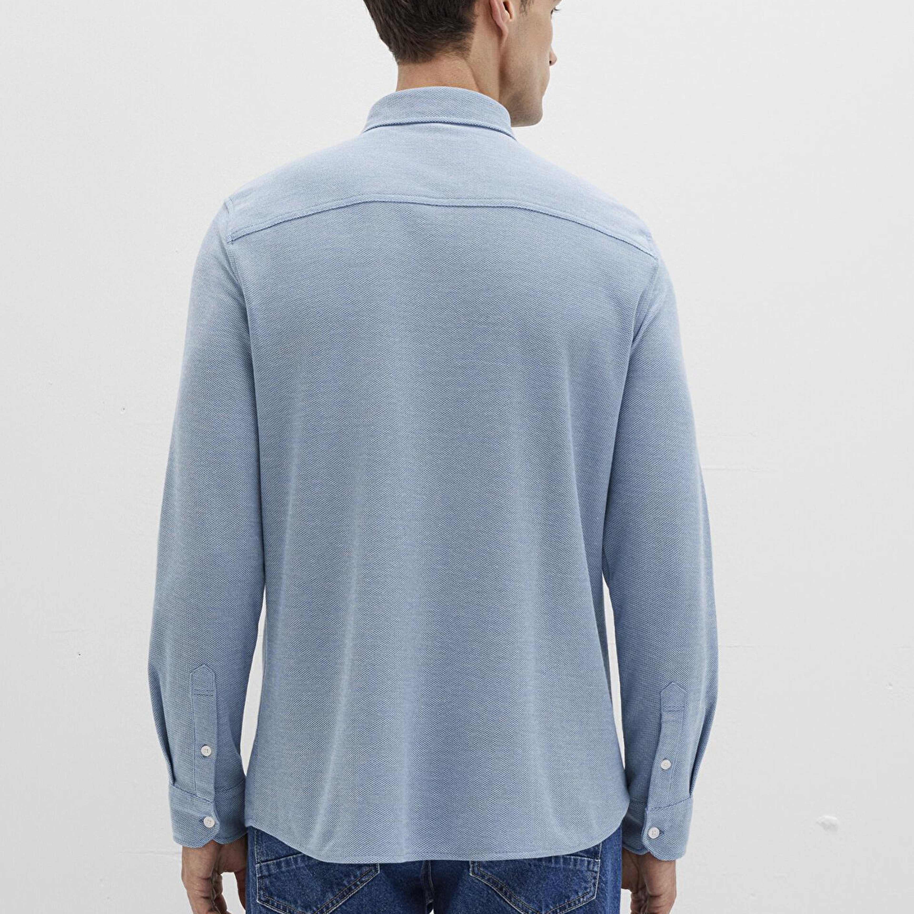 Mavi Mavi Örme Gömlek Slim Fit / Dar Kesim 0211513-80896