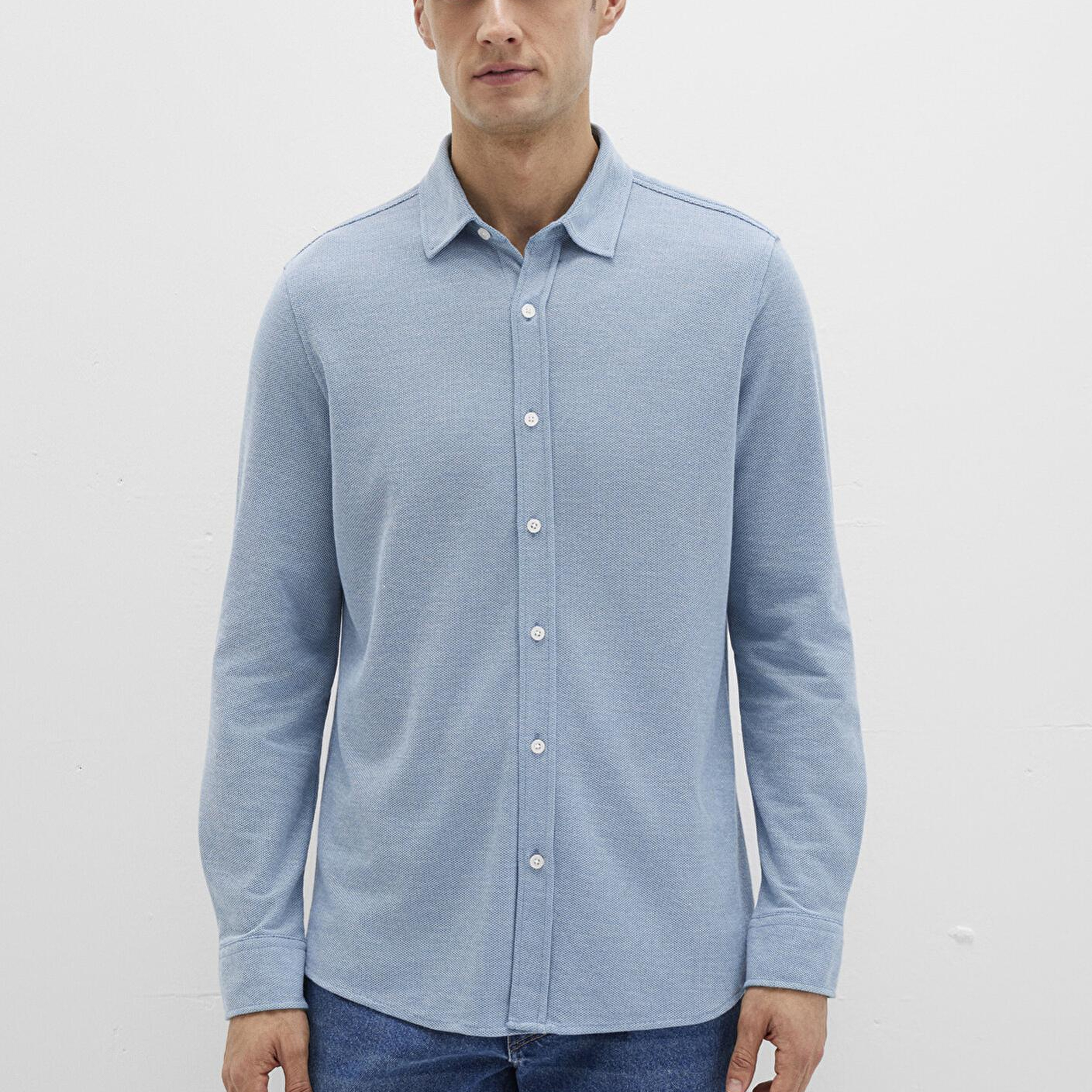 Mavi Mavi Örme Gömlek Slim Fit / Dar Kesim 0211513-80896