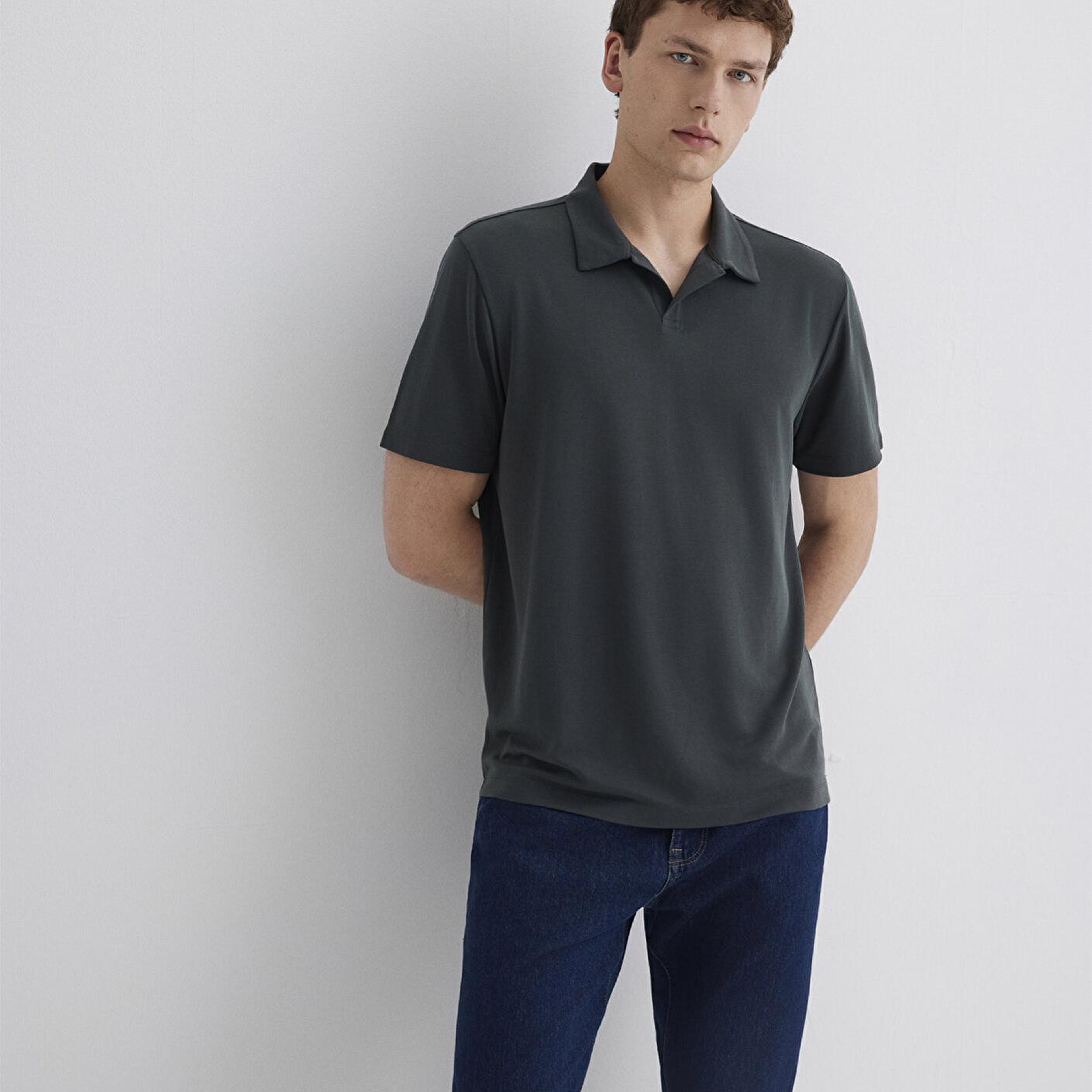 Mavi Yeşil (TENCEL™) Polo Tişört Regular Fit / Normal Kesim 0613008-85370