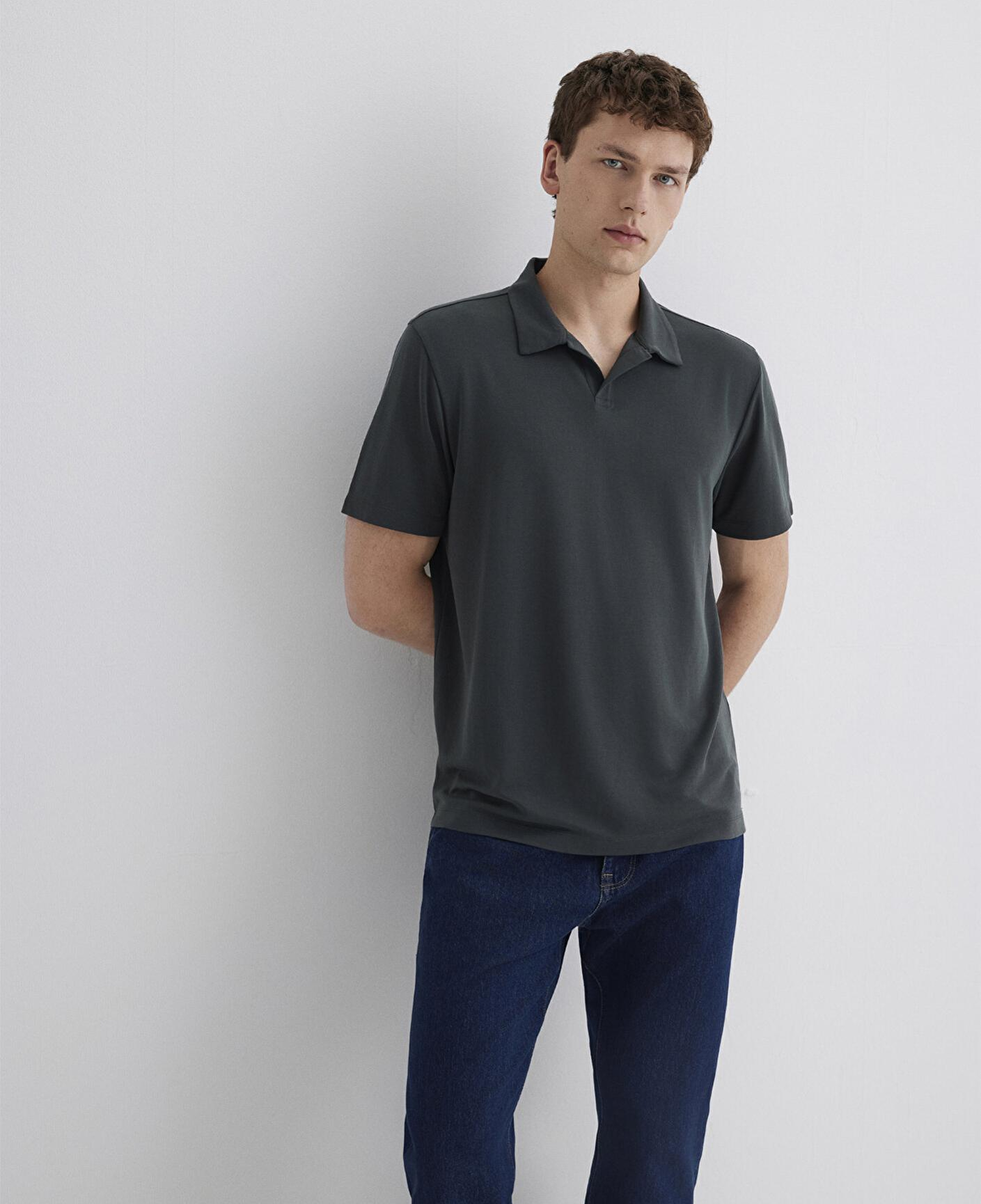 Mavi Yeşil (TENCEL™) Polo Tişört Regular Fit / Normal Kesim 0613008-85370