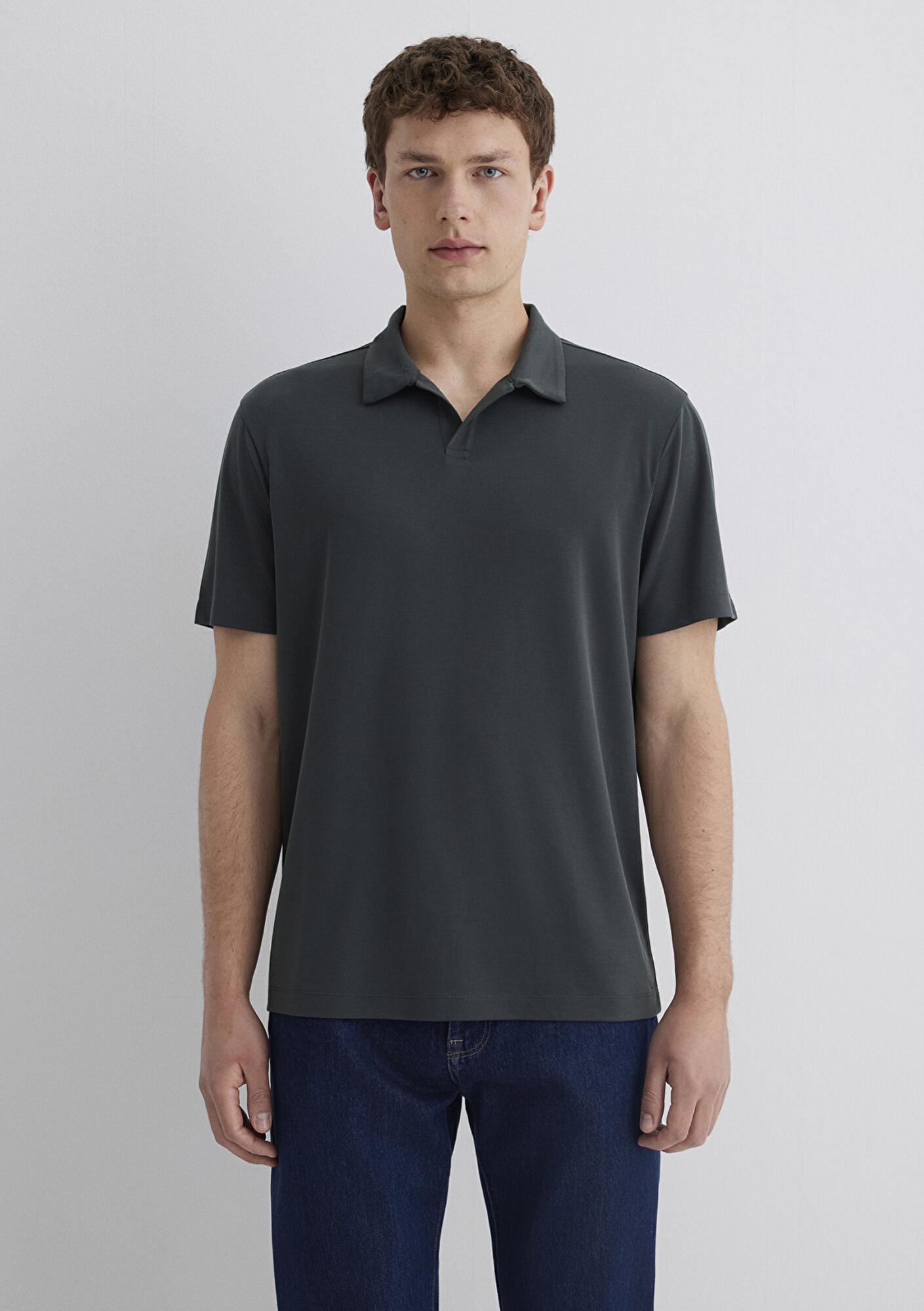 Mavi Yeşil (TENCEL™) Polo Tişört Regular Fit / Normal Kesim 0613008-85370