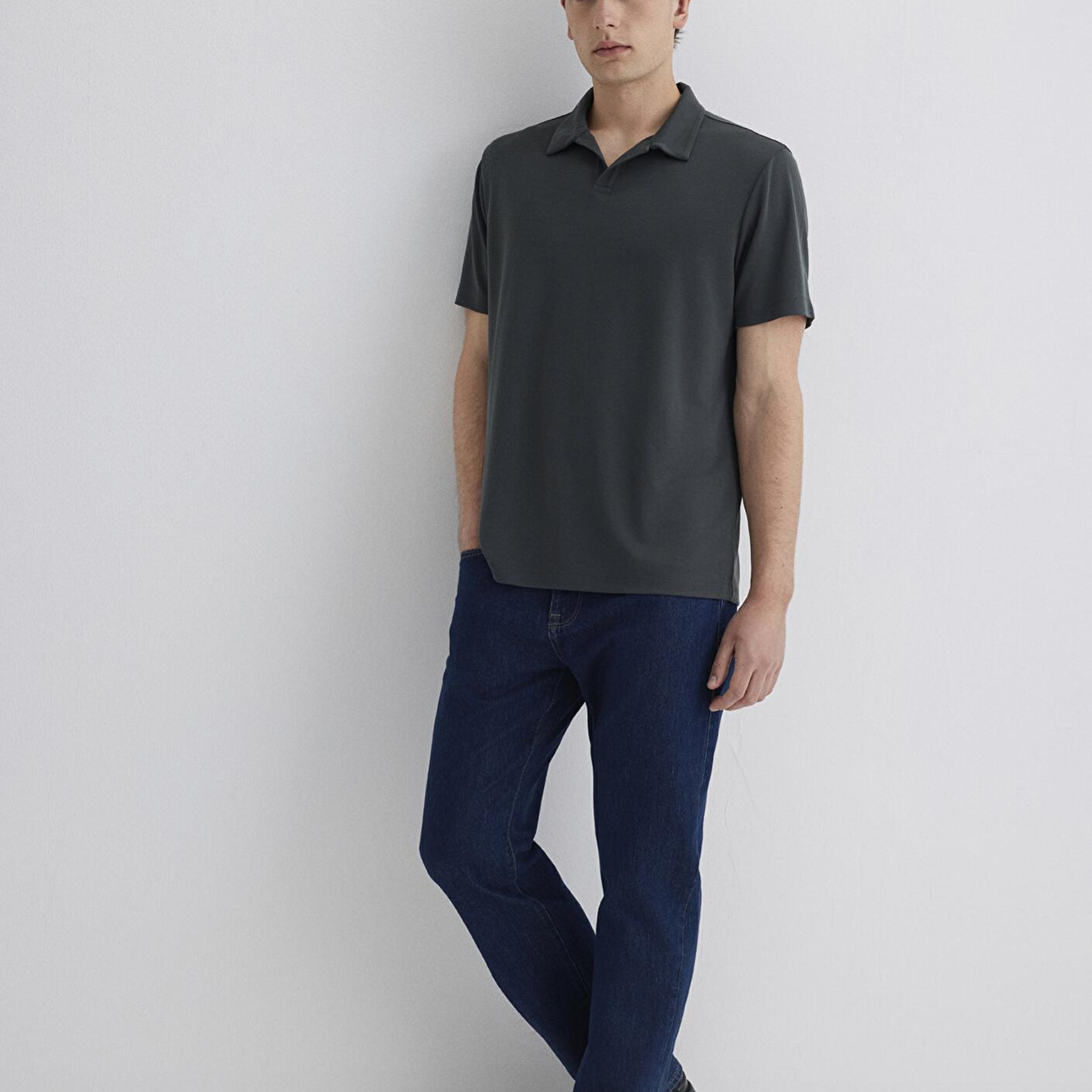 Mavi Yeşil (TENCEL™) Polo Tişört Regular Fit / Normal Kesim 0613008-85370