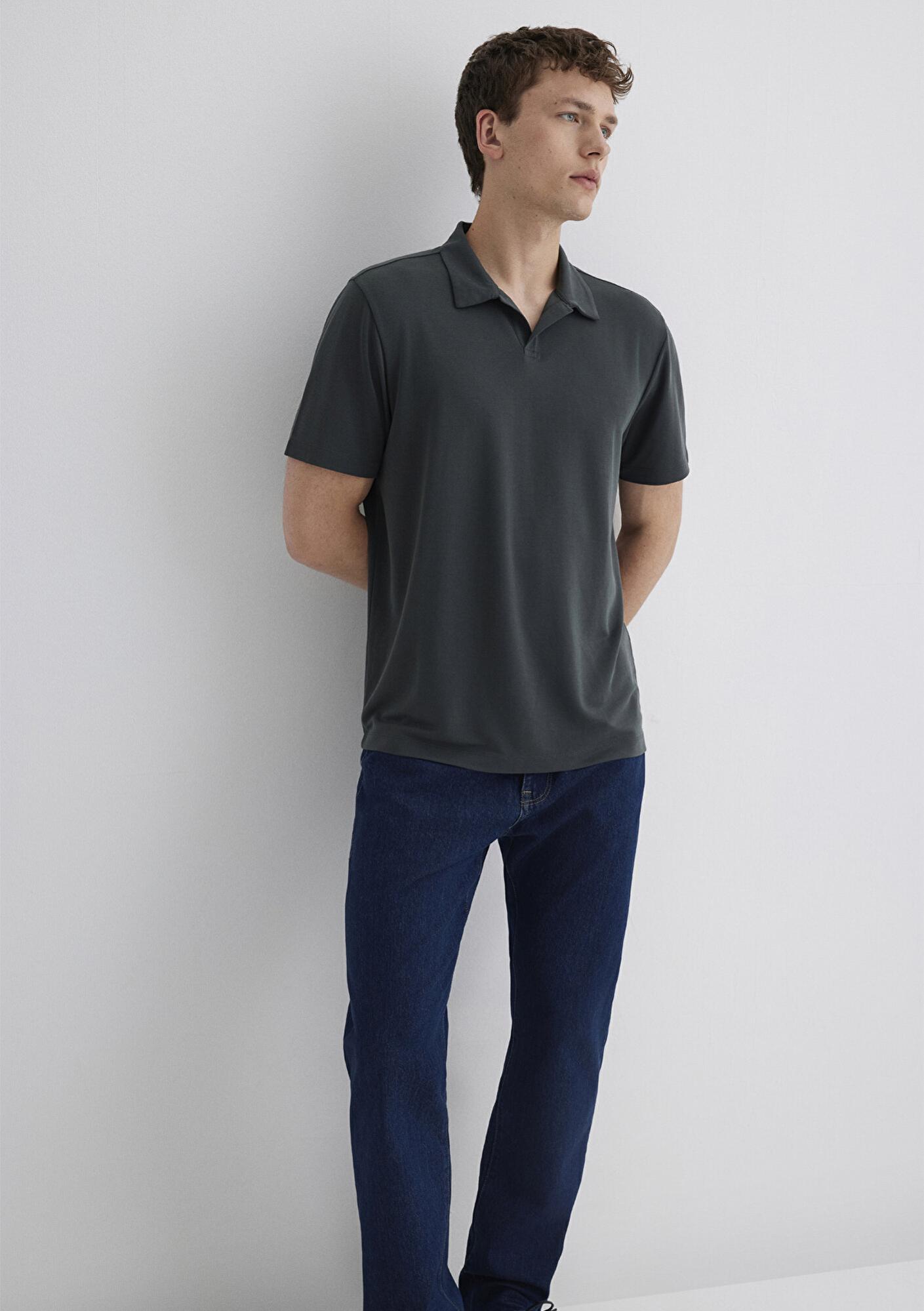 Mavi Yeşil (TENCEL™) Polo Tişört Regular Fit / Normal Kesim 0613008-85370