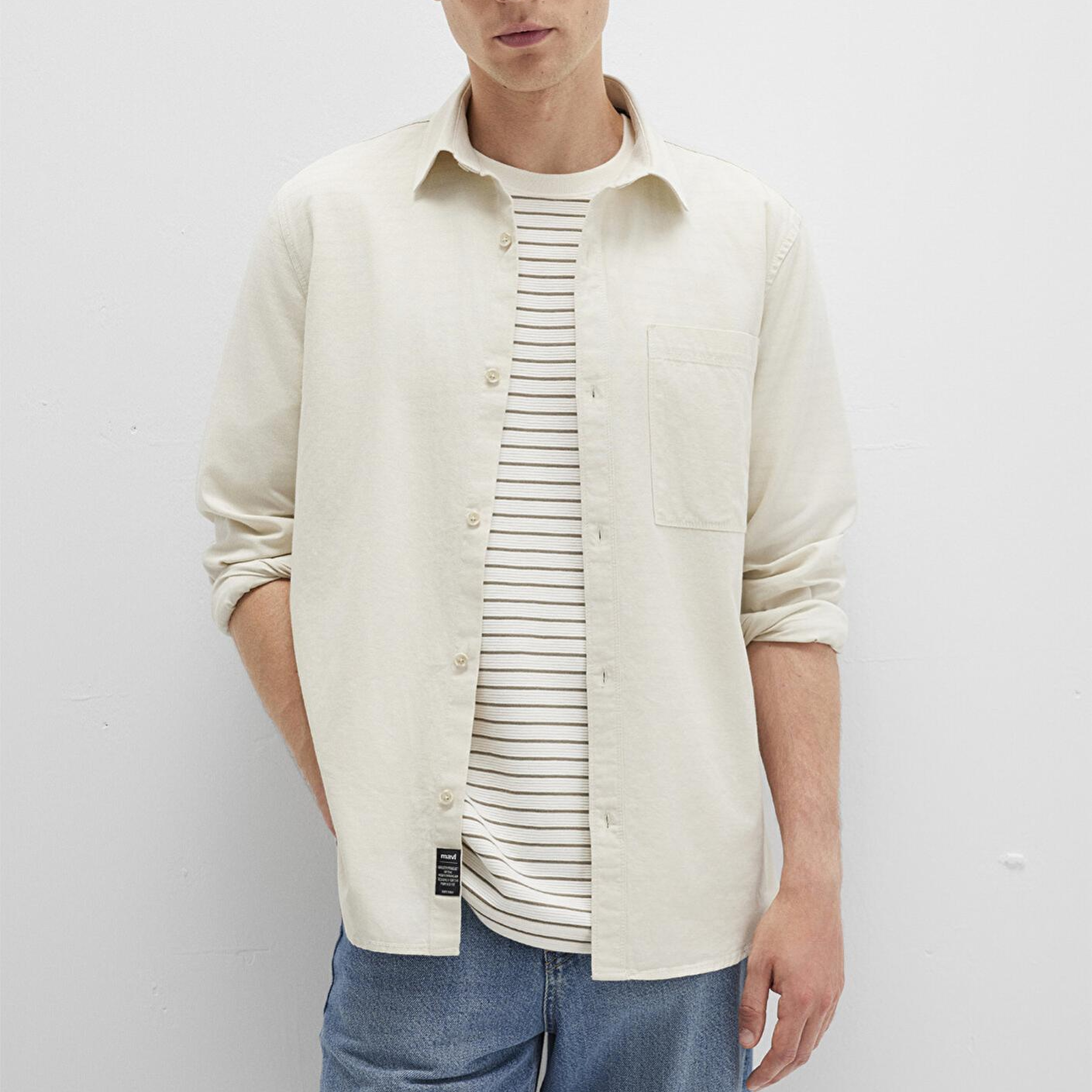 Mavi Bej Cepli Gömlek Regular Fit / Normal Kesim 0211658-70134