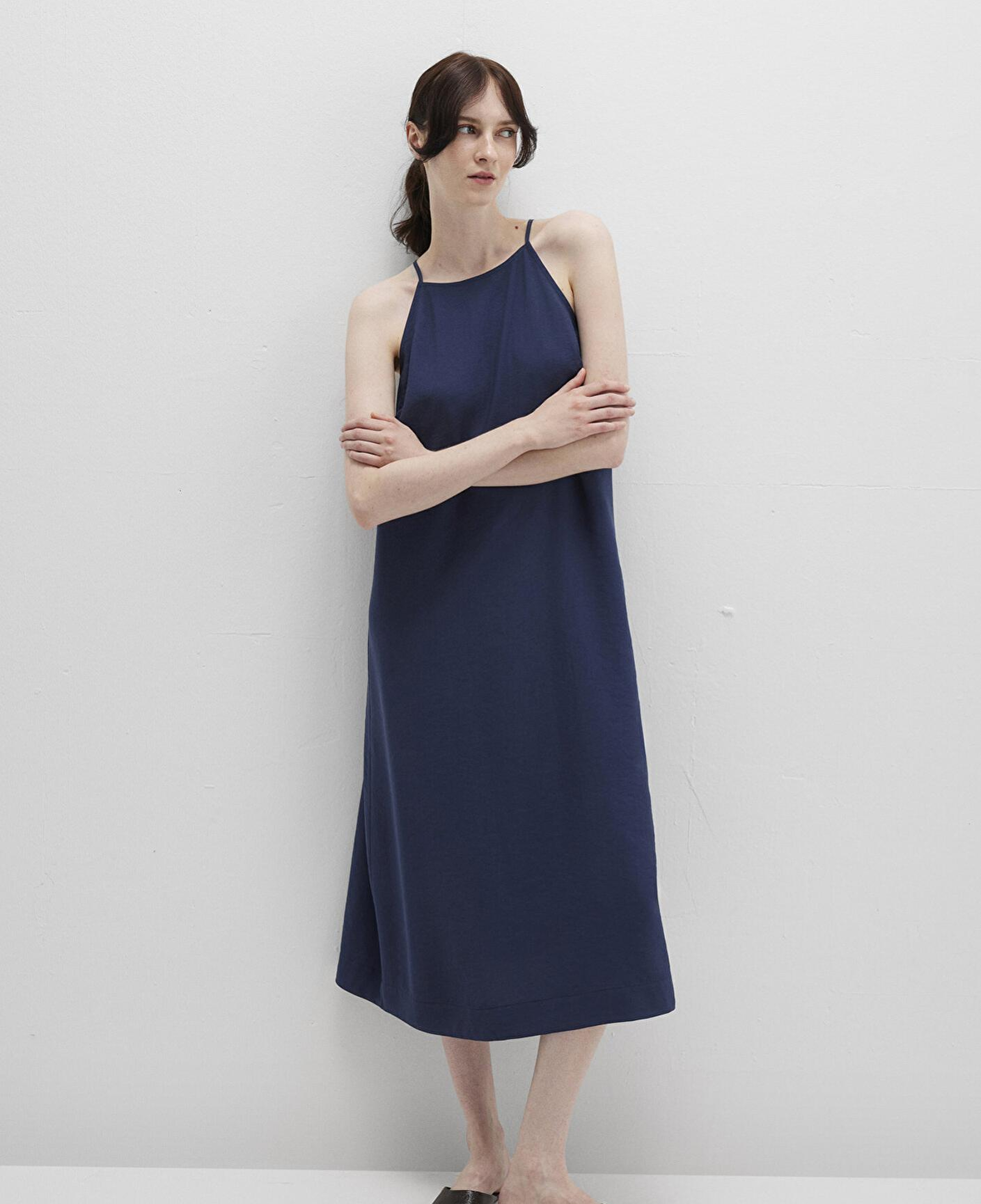 Mavi Askılı Lacivert Elbise 1310770-70487