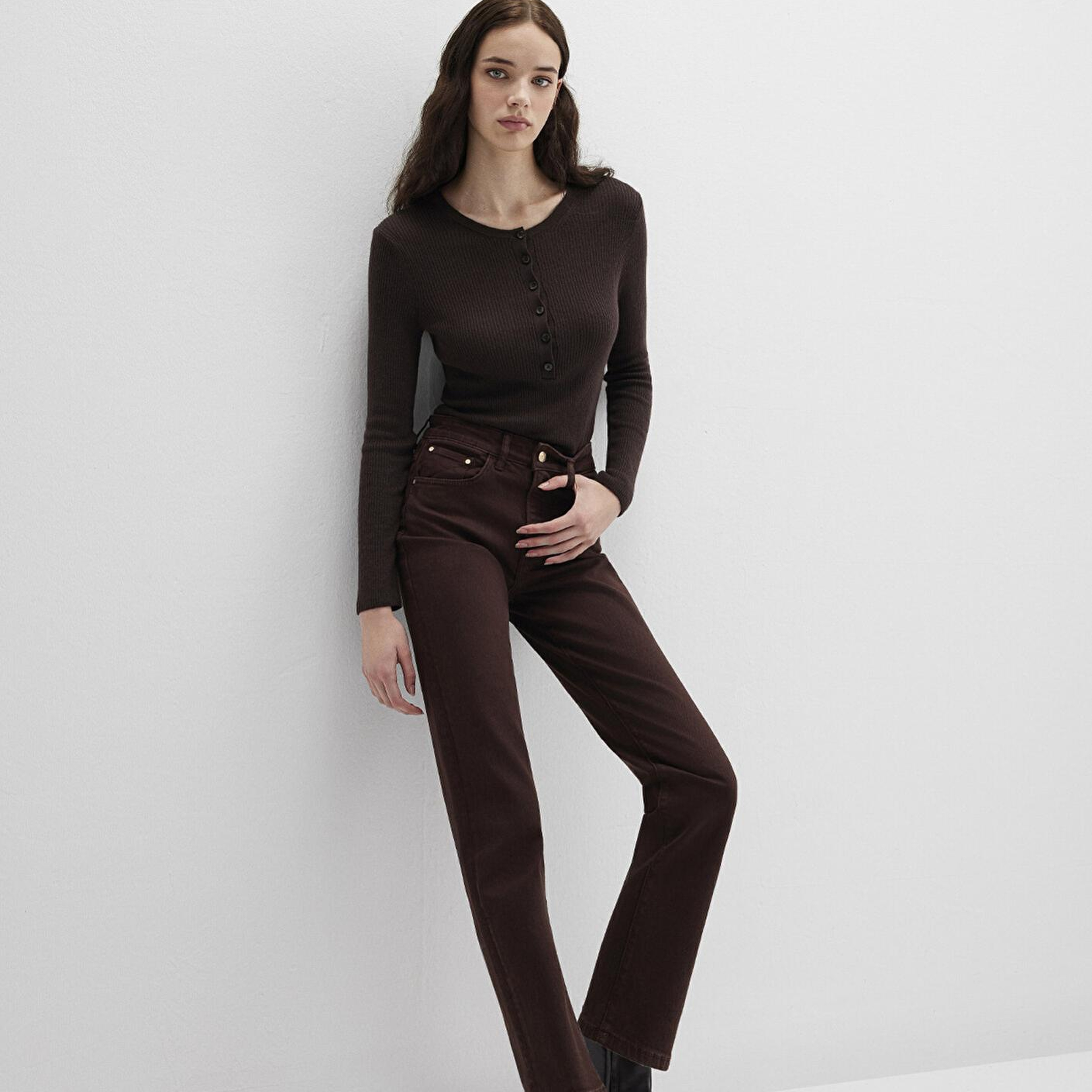 Mavi New York Kahverengi Gabardin Pantolon 101441-91340