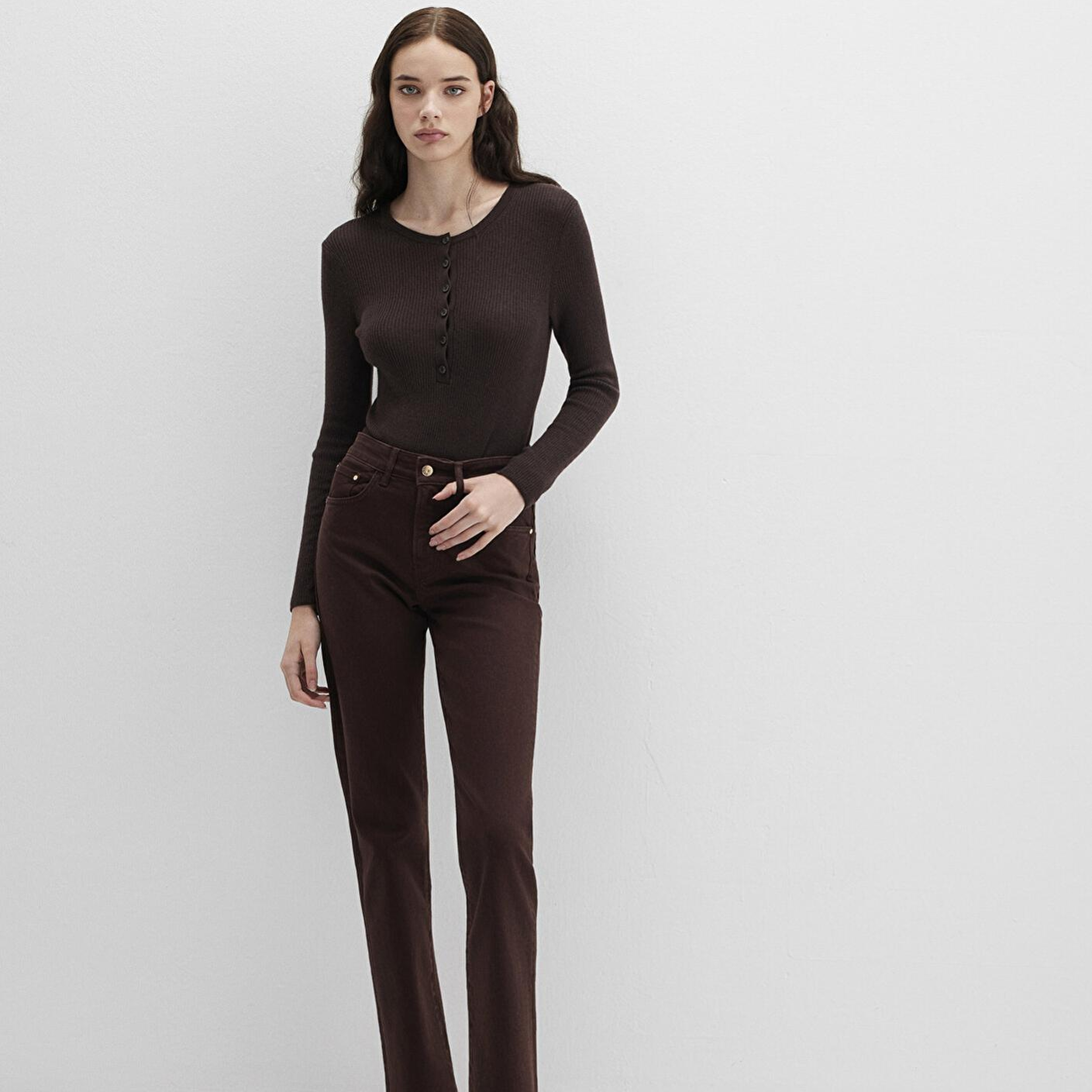 Mavi New York Kahverengi Gabardin Pantolon 101441-91340