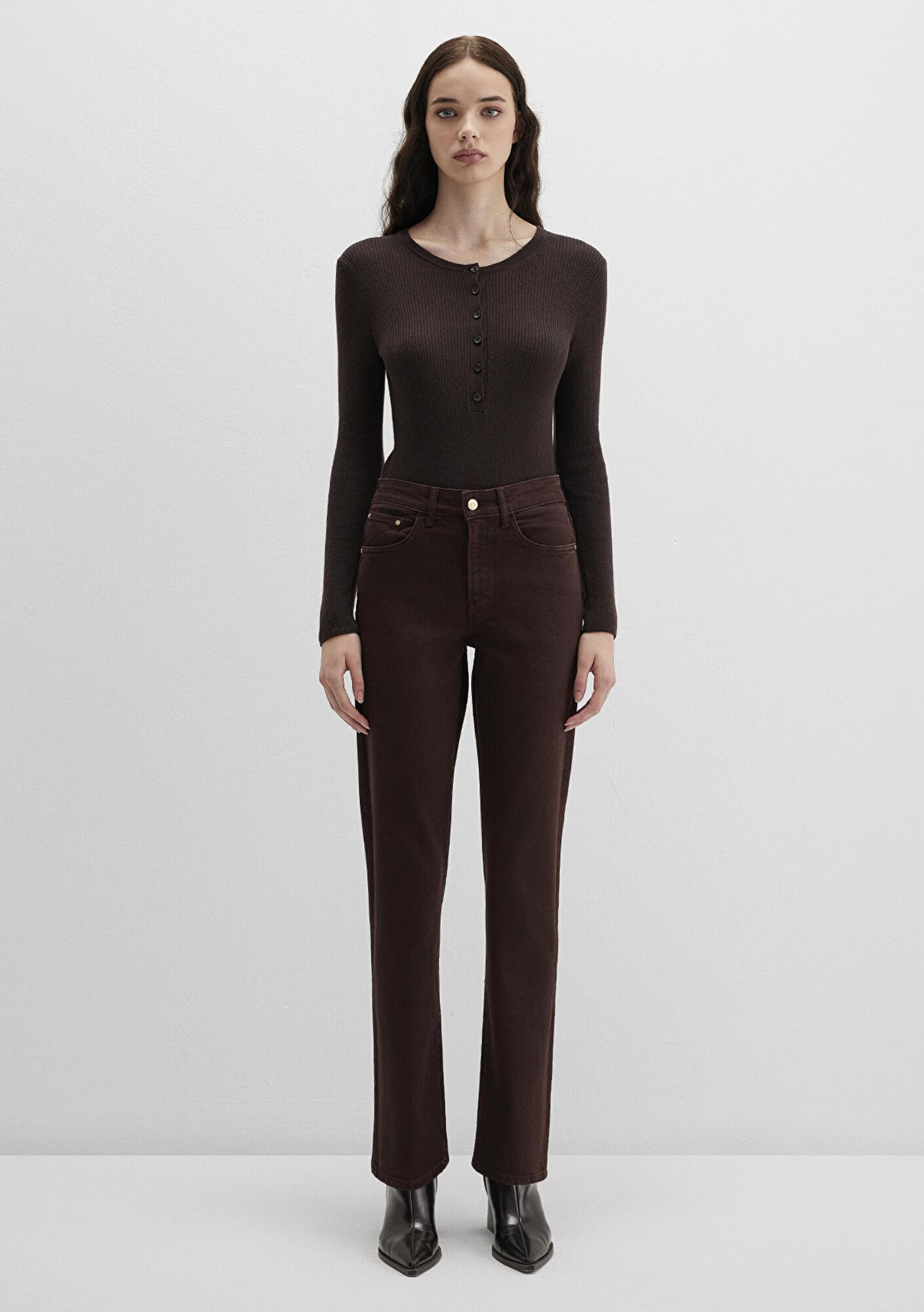 Mavi New York Kahverengi Gabardin Pantolon 101441-91340