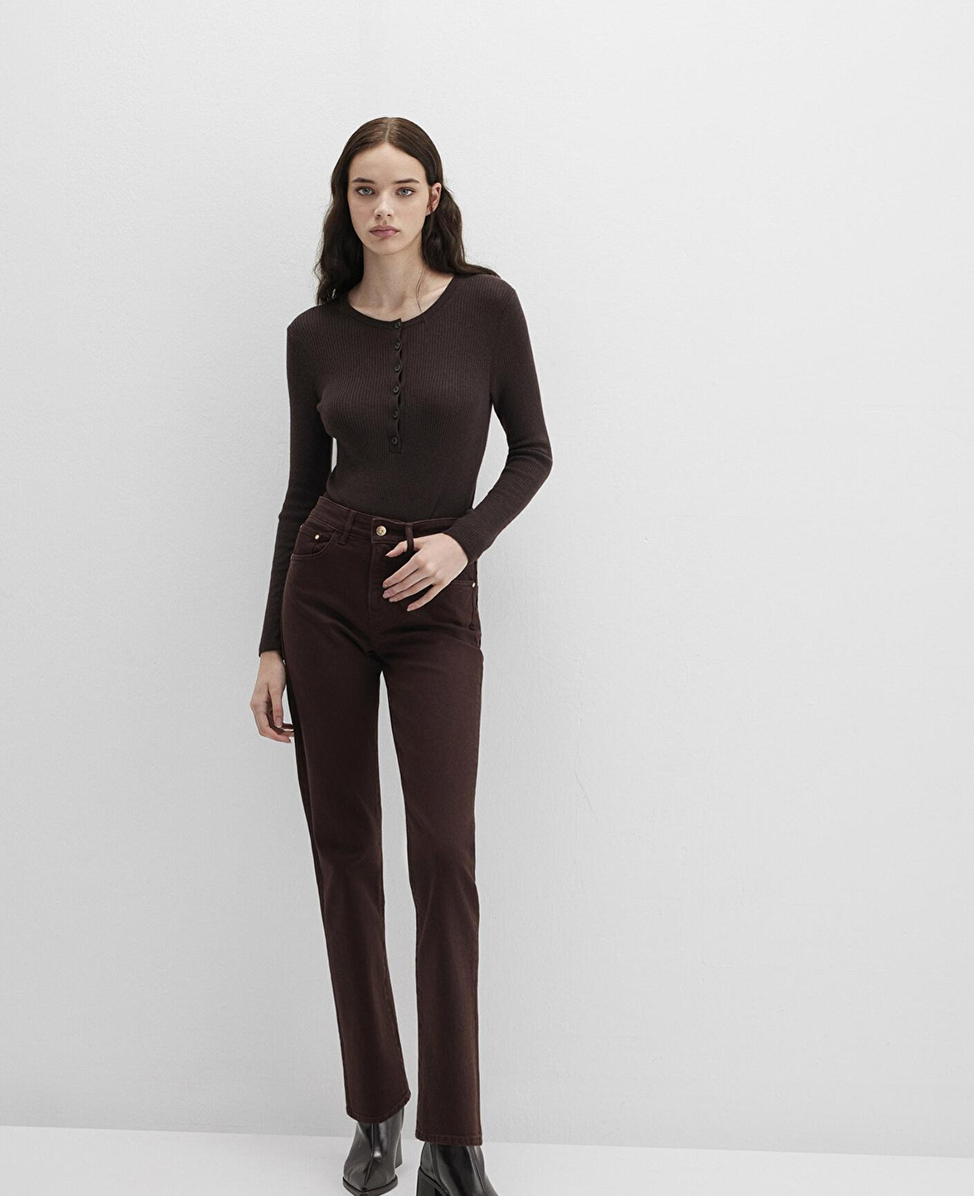 Mavi New York Kahverengi Gabardin Pantolon 101441-91340