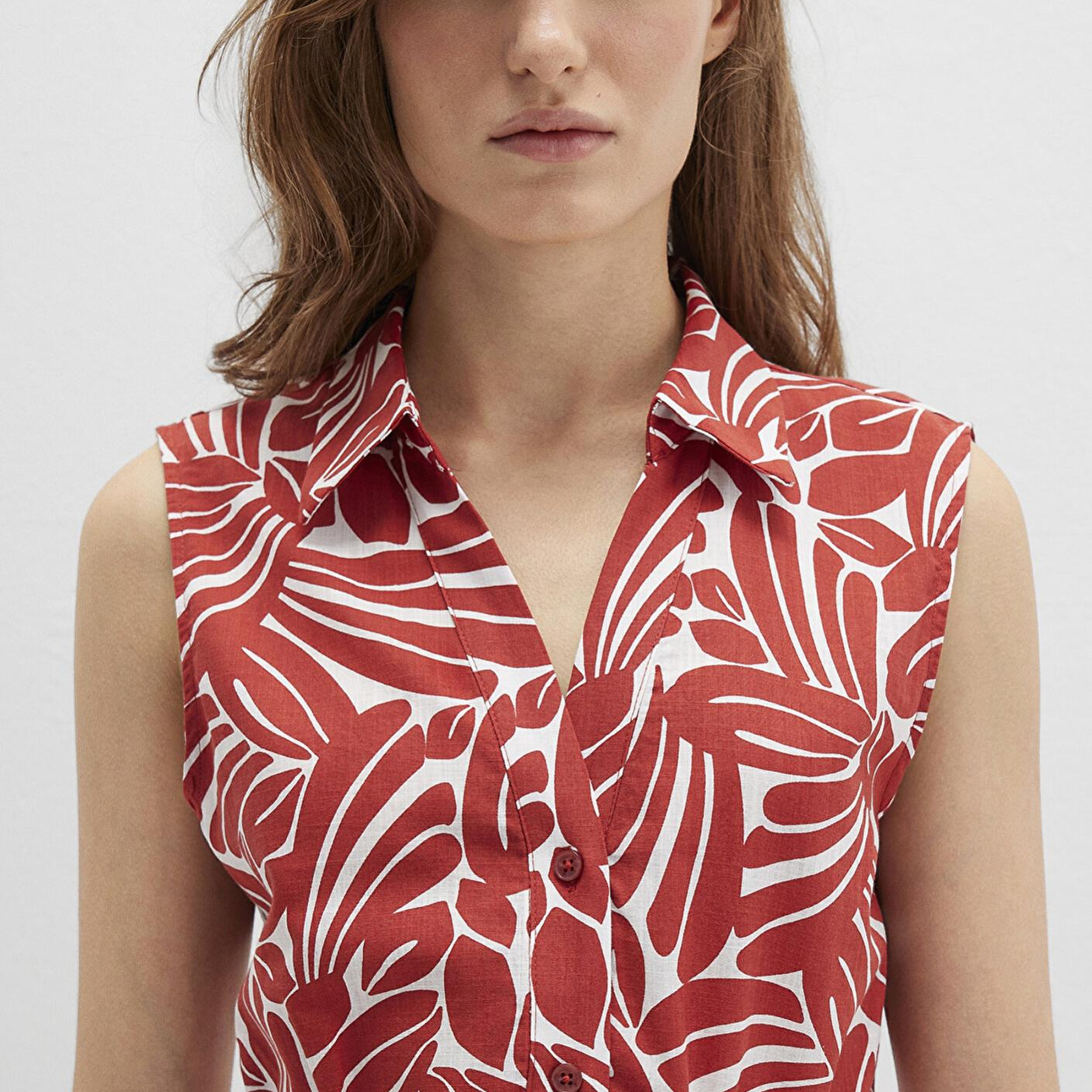 Mavi Baskılı Kırmızı Uzun Elbise 1310766-91314